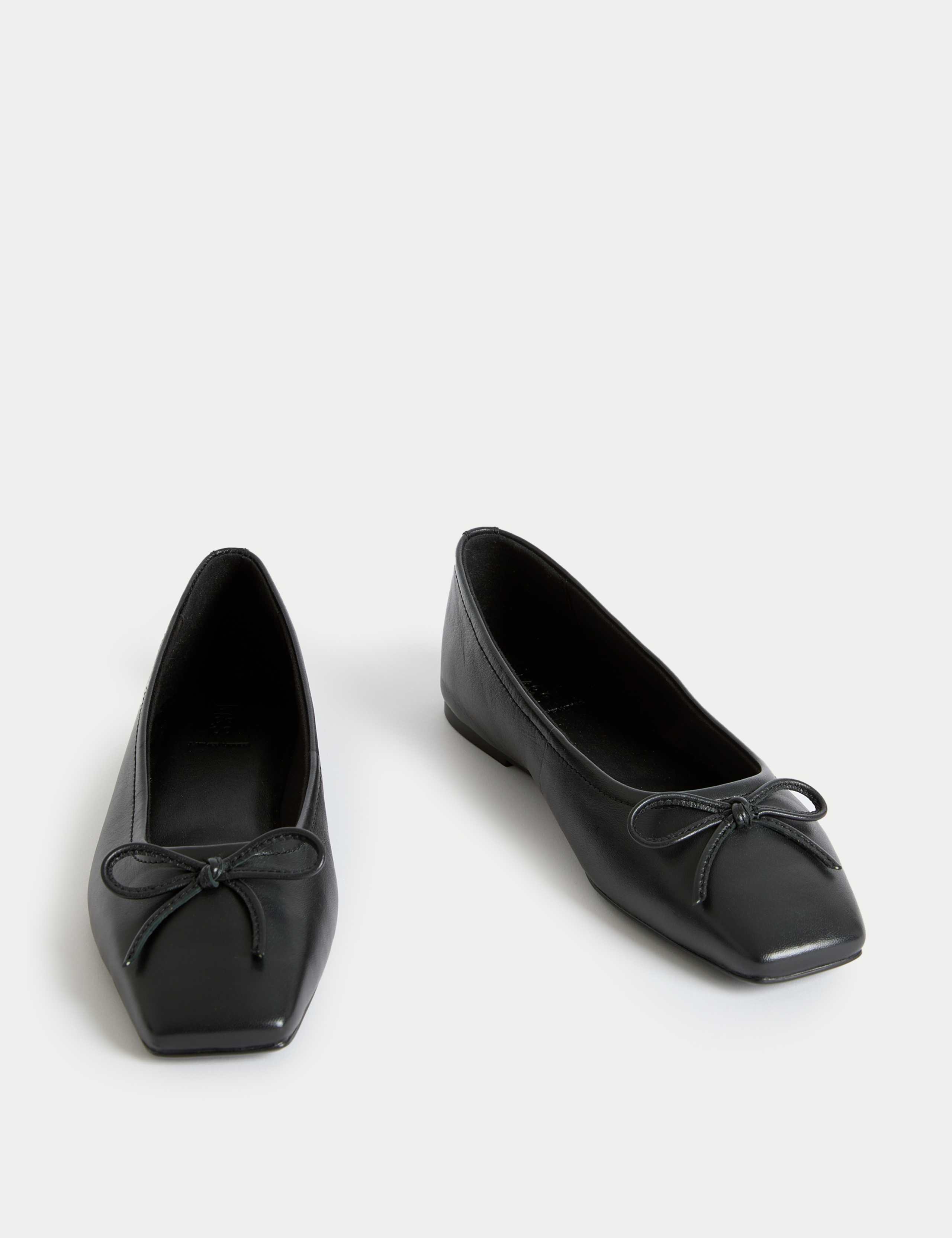 Leather Slip On Studded Flat Ballet Pumps 2 of 3