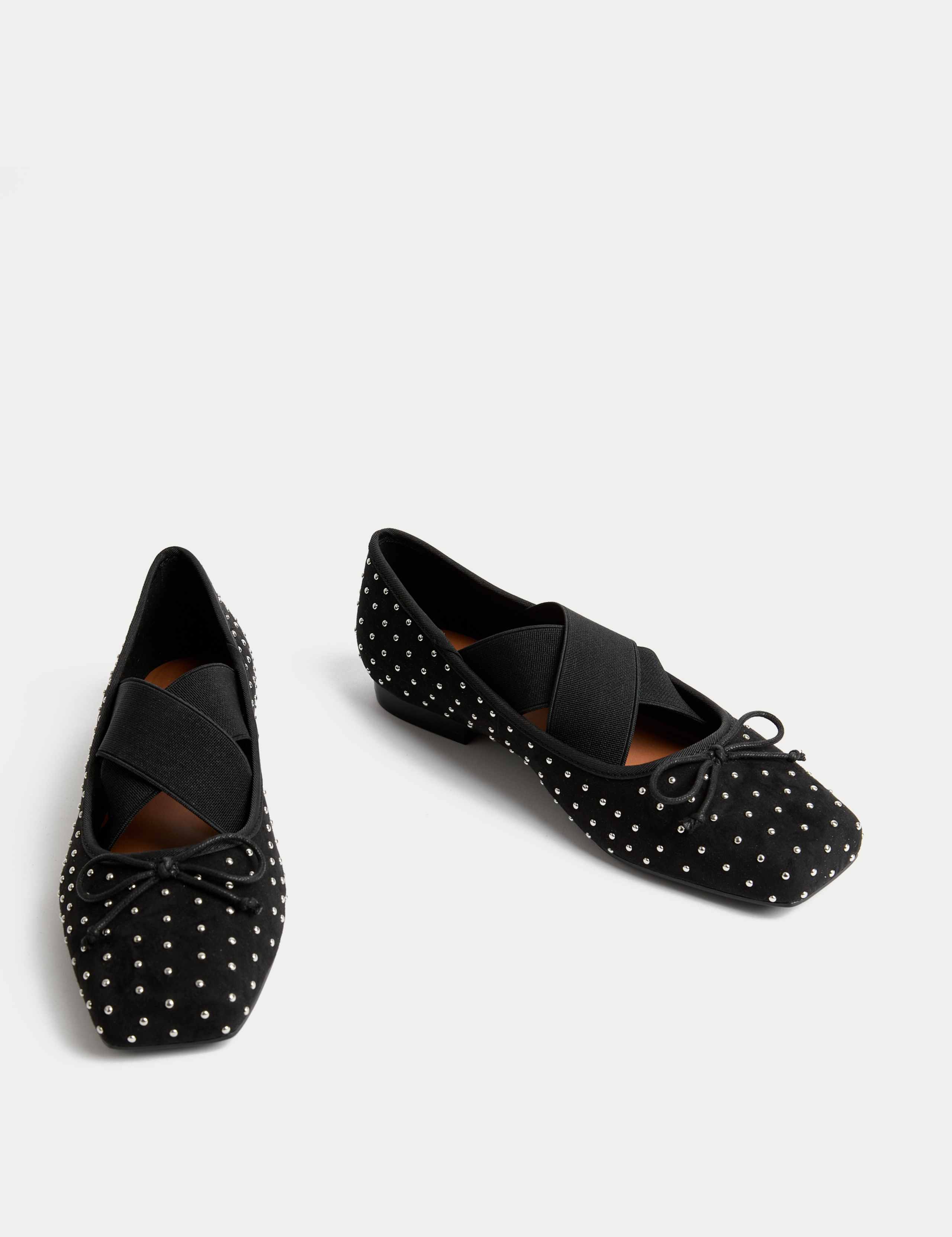 Satin Studded Flat Ballet Pumps 2 of 3