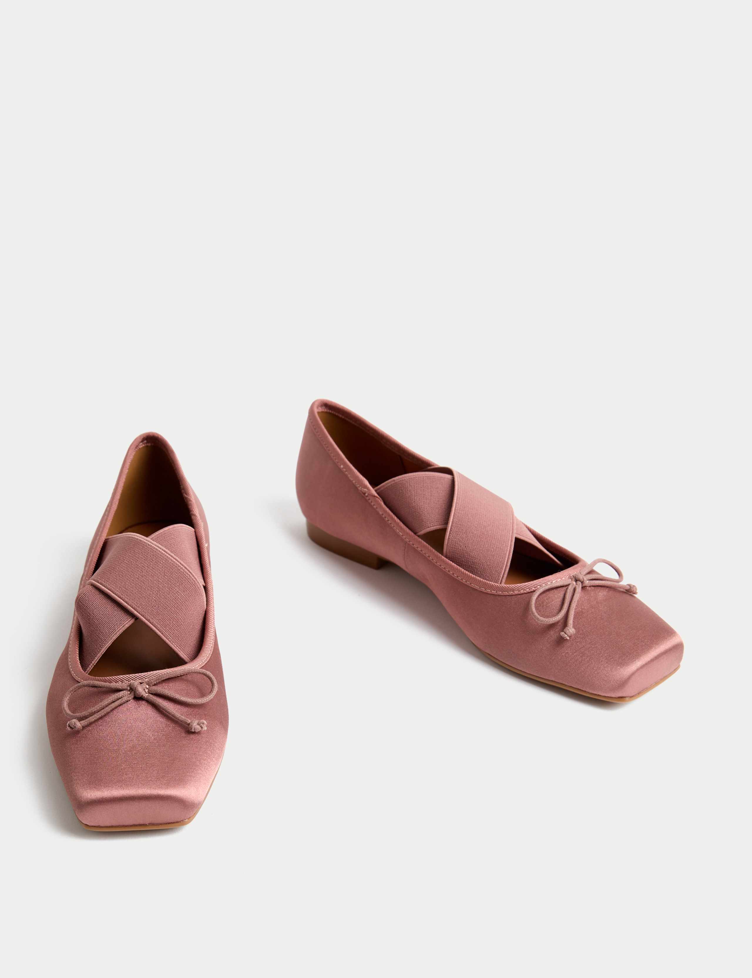 Satin Strappy Flat Ballet Pumps 2 of 3