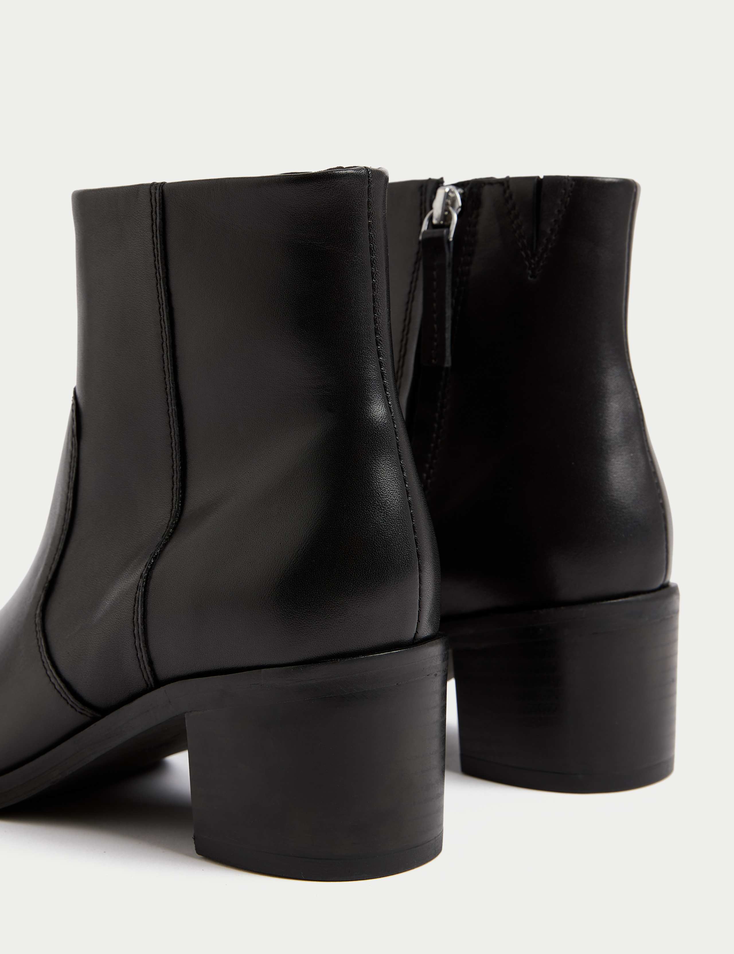 Leather Block Heel Ankle Boots 3 of 3