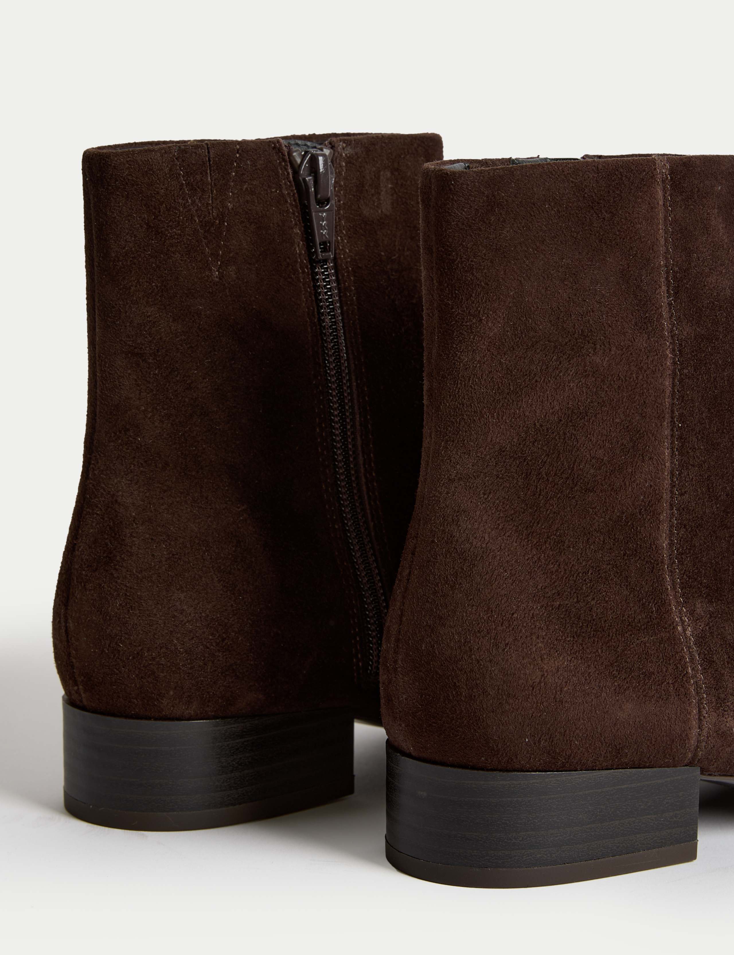 Wide Fit Suede Block Heel Ankle Boots 3 of 3