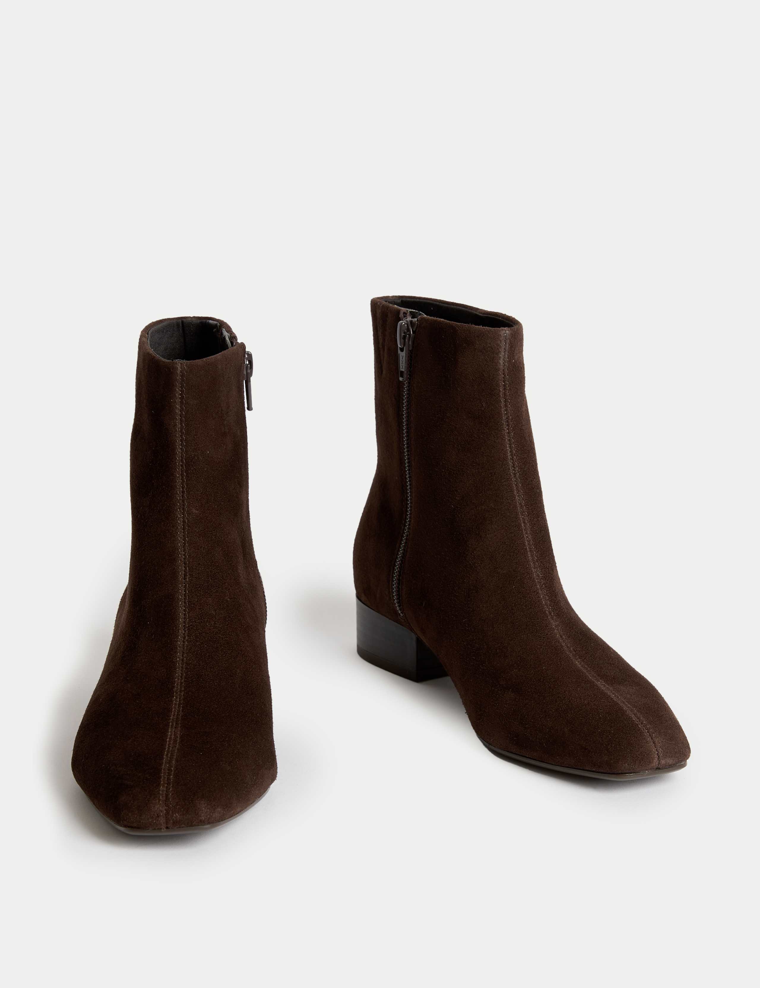 Suede Block Heel Ankle Boots 2 of 3