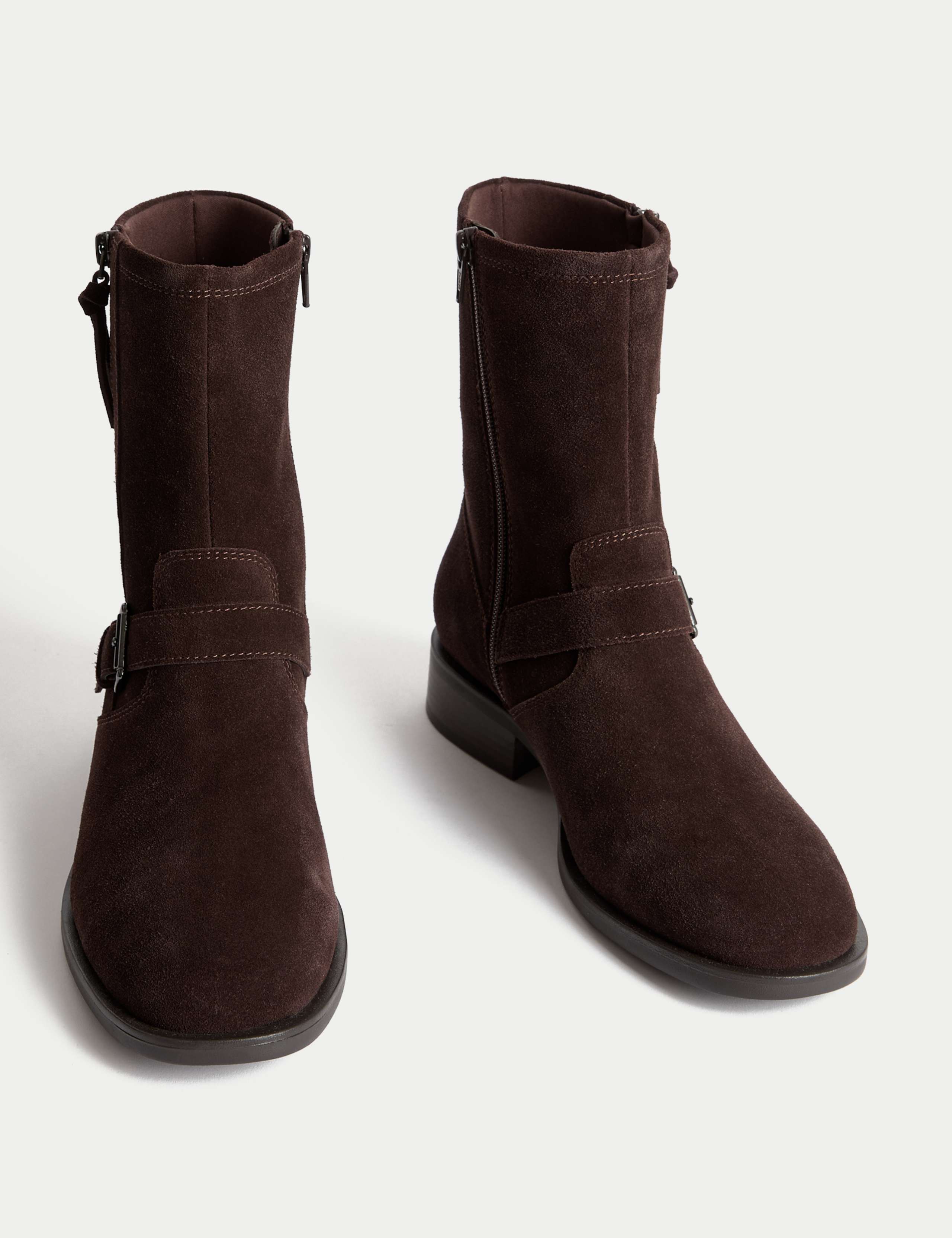 Suede Buckle Ankle Boots 2 of 3