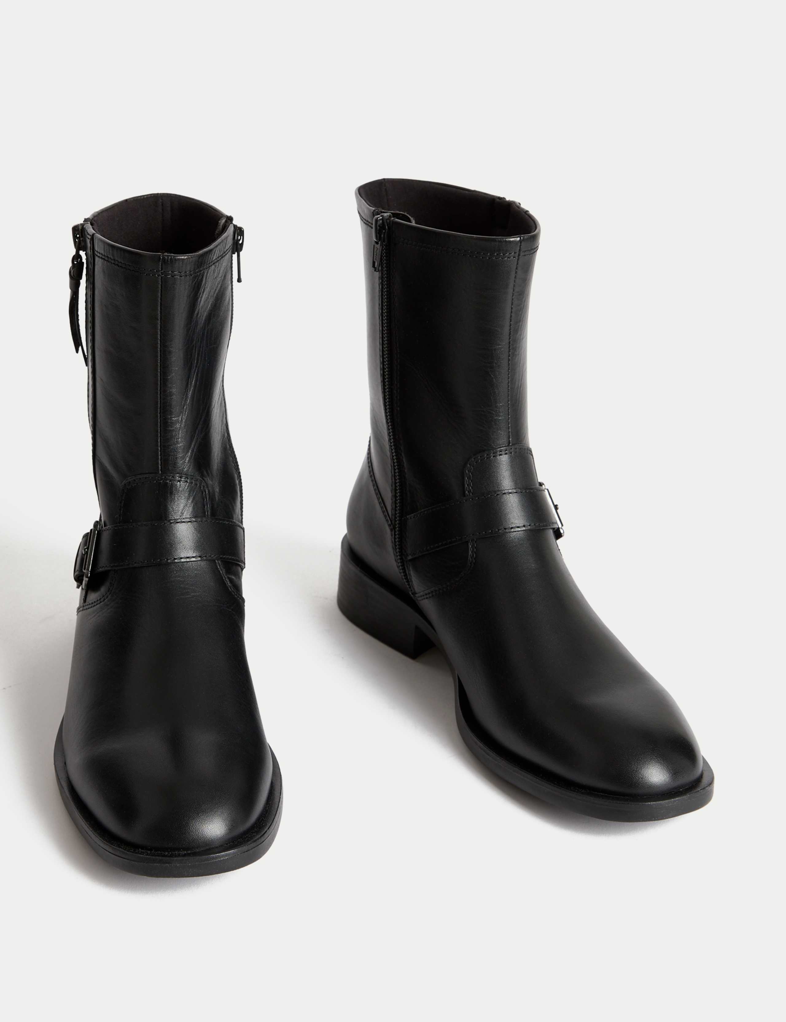 Leather Buckle Ankle Boots 2 of 3