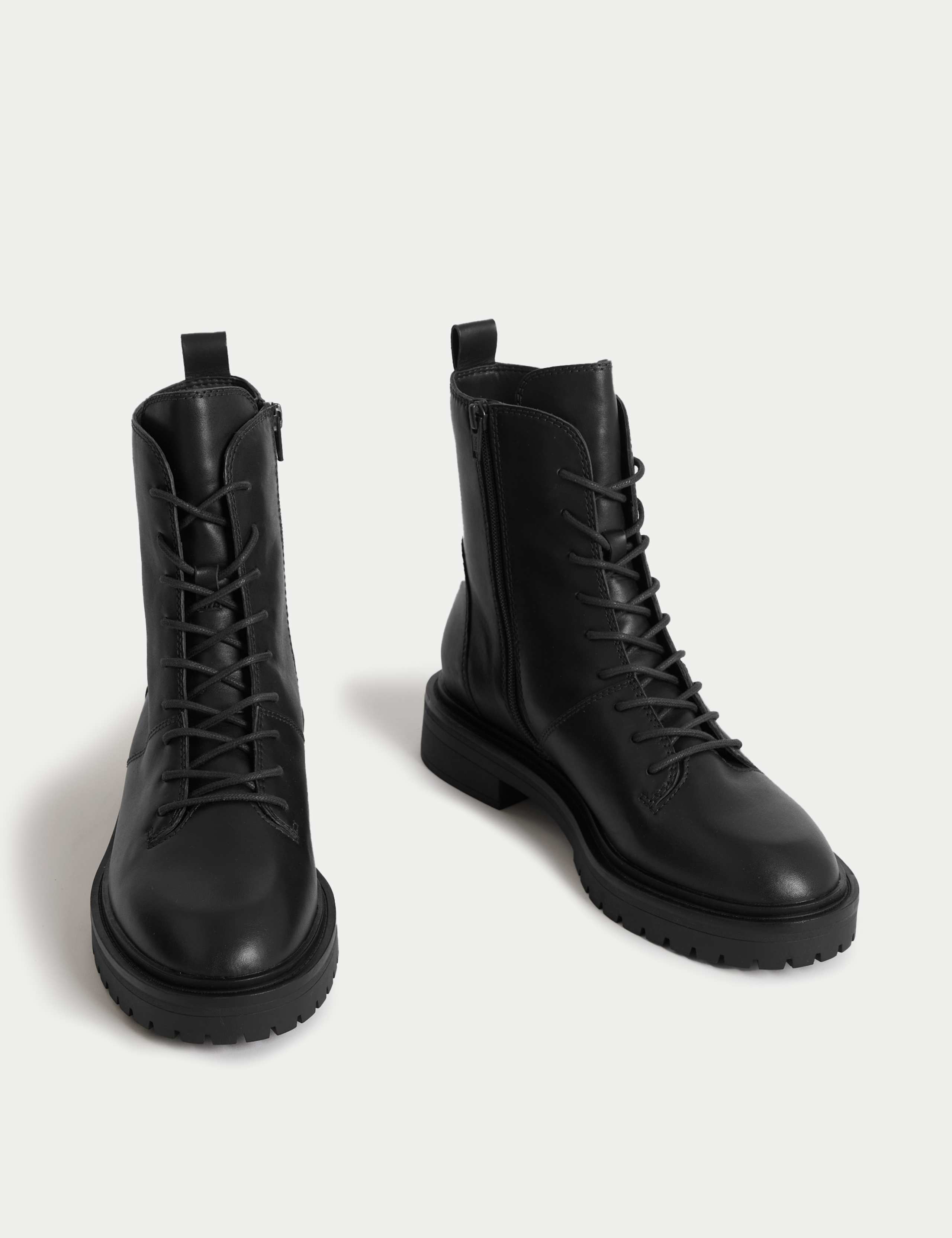 Leather Lace Up Ankle Boots 2 of 3