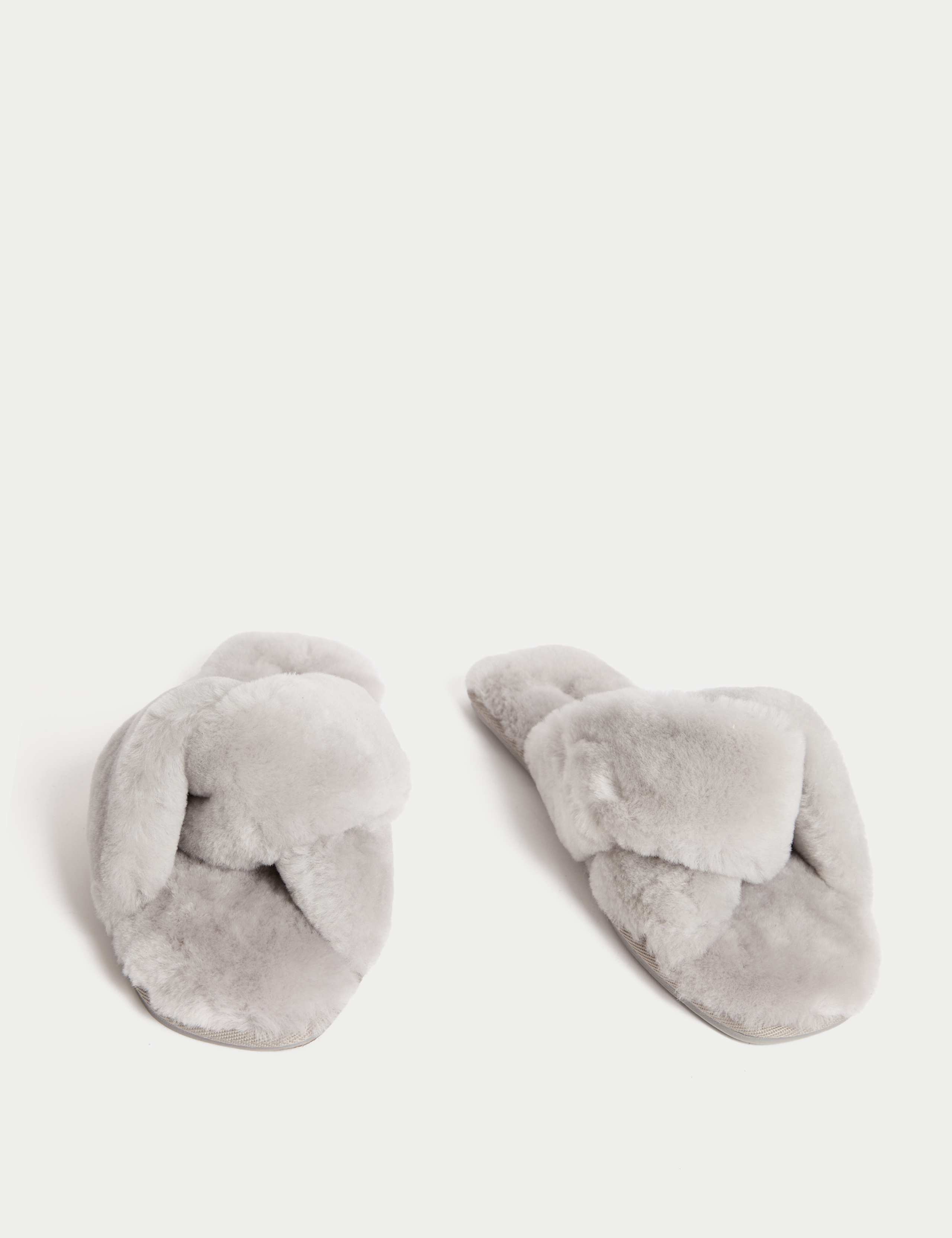 Shearling Knotted Open Toe Slider Slippers 2 of 3