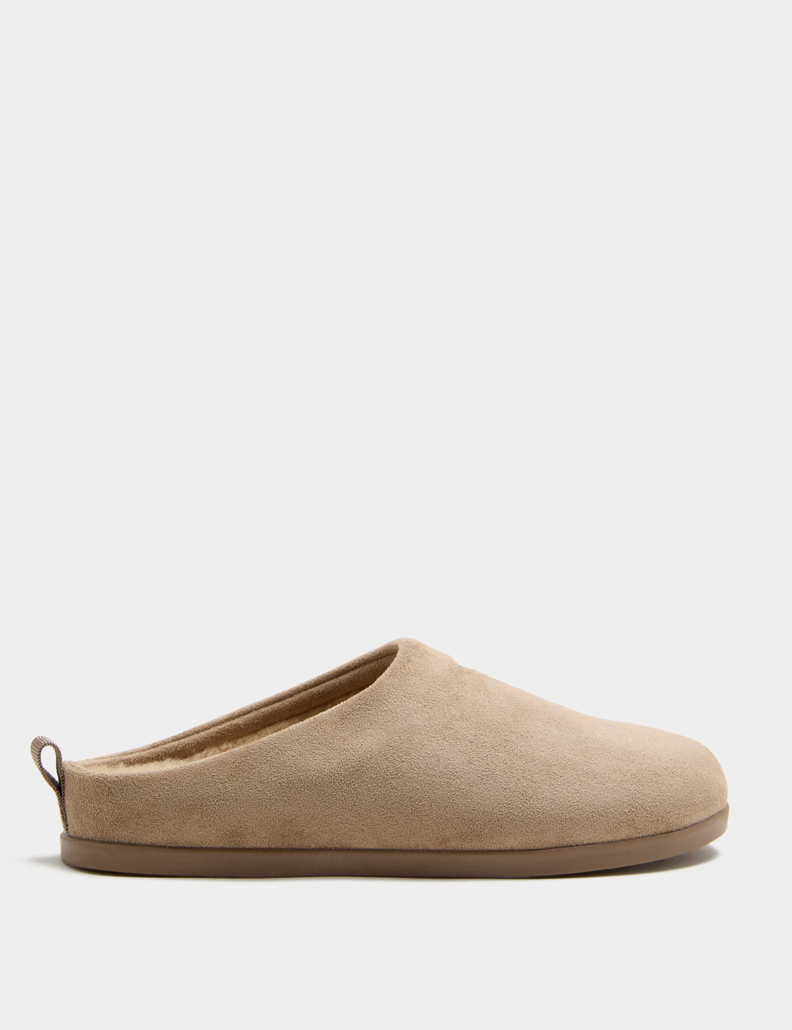 Faux Fur Lined Back Tab Mule Slippers 2 of 3