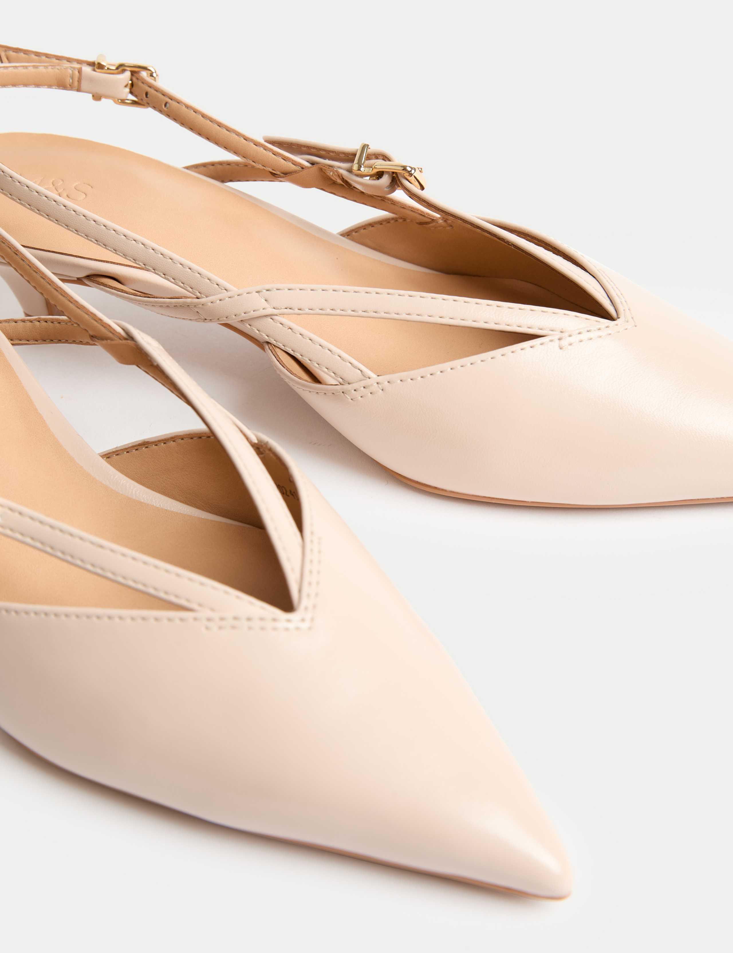 Strappy Kitten Heel Court Shoes 3 of 3