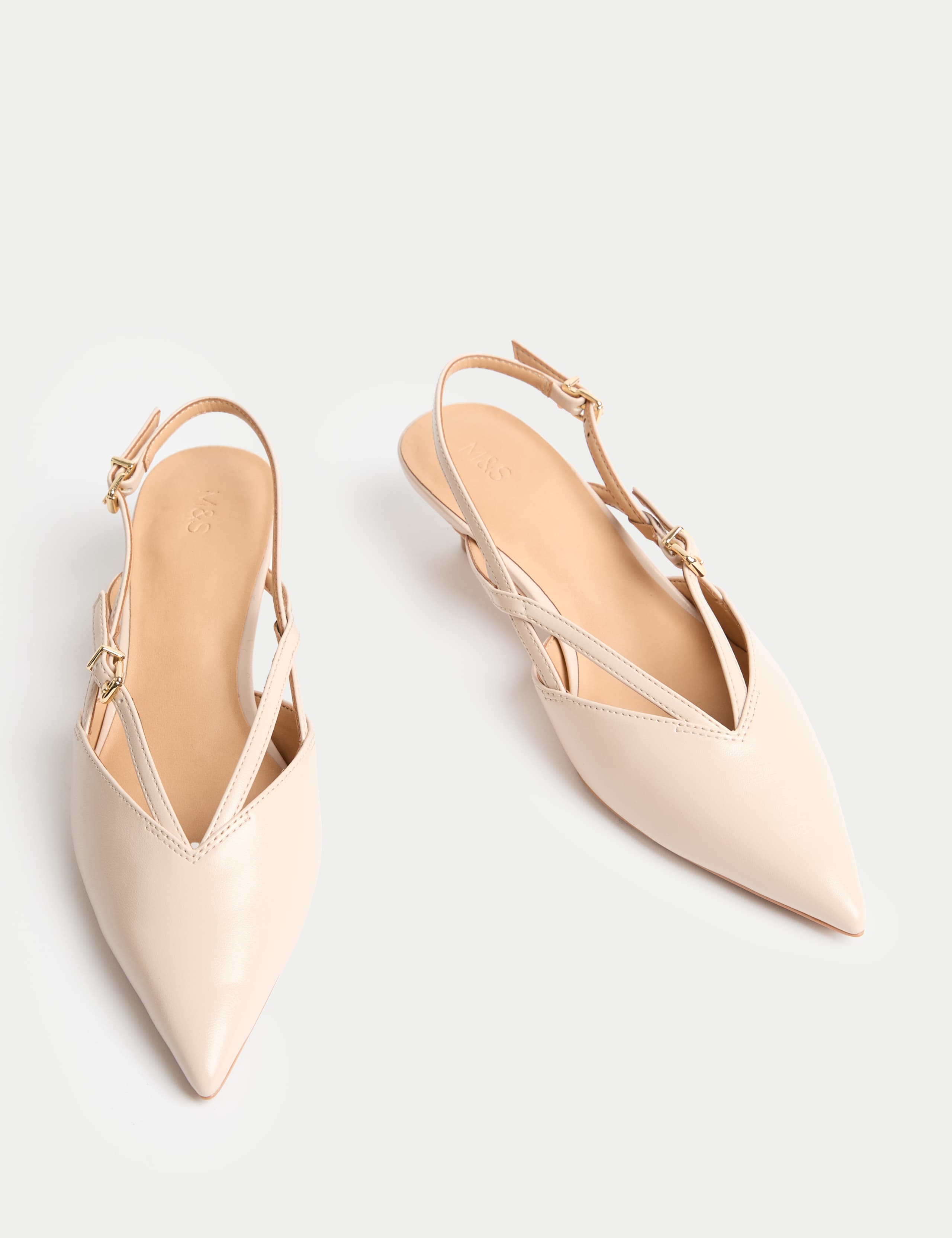 Strappy Kitten Heel Court Shoes 2 of 3