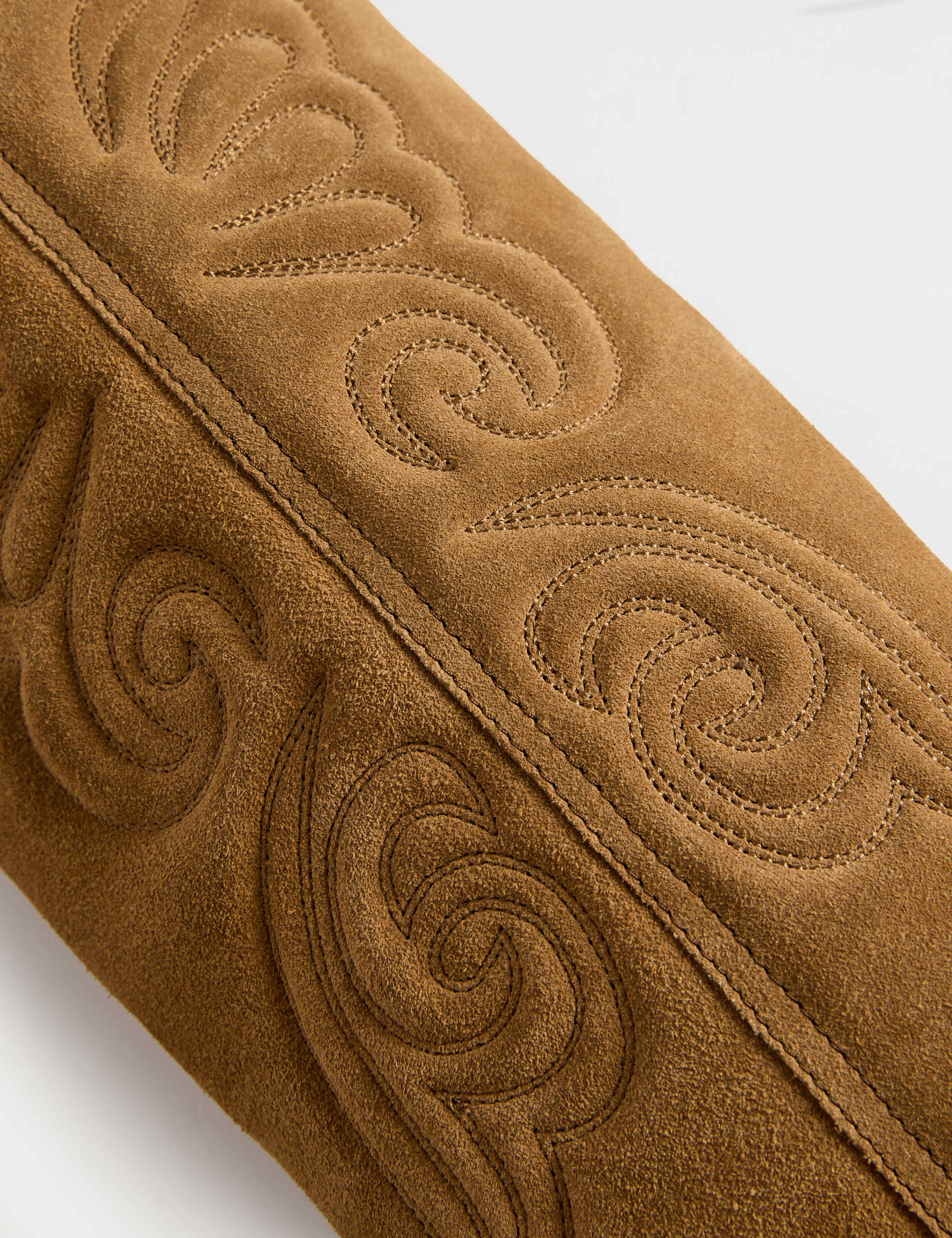 Suede Cowboy Embroidered Knee High Boots 3 of 3