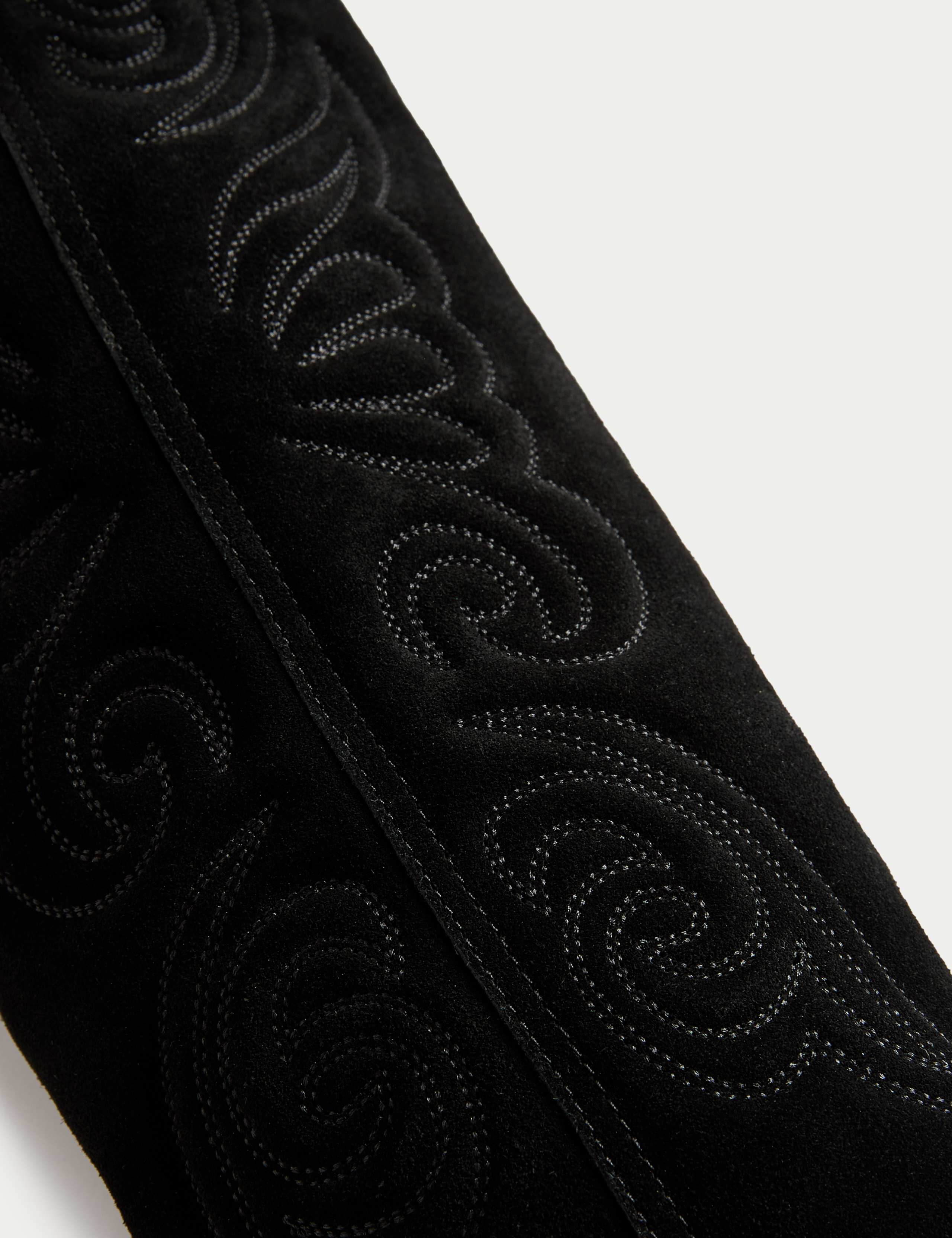 Suede Cowboy Embroidered Knee High Boots 3 of 3