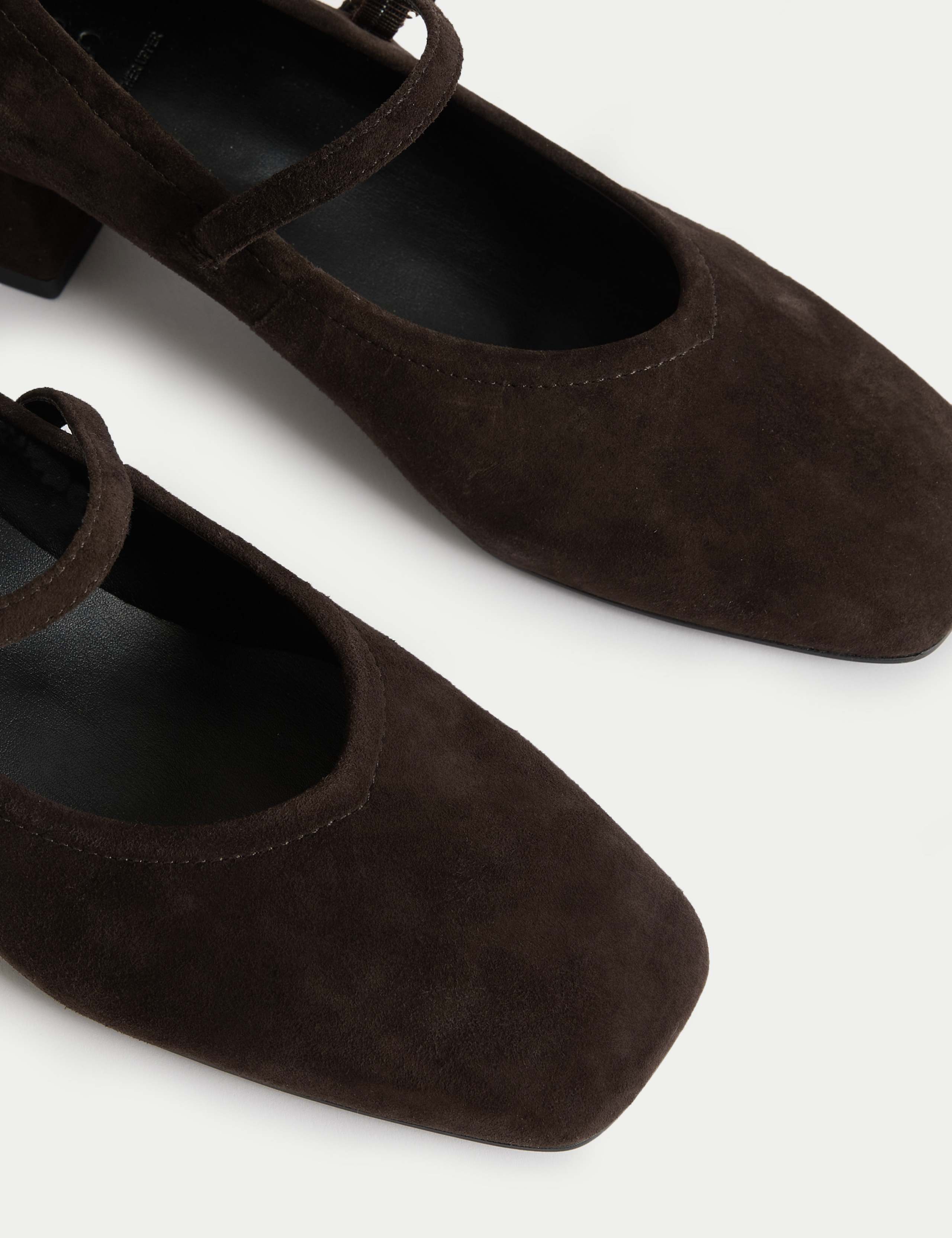 Wide Fit Suede Block Heel Court Shoes 3 of 3