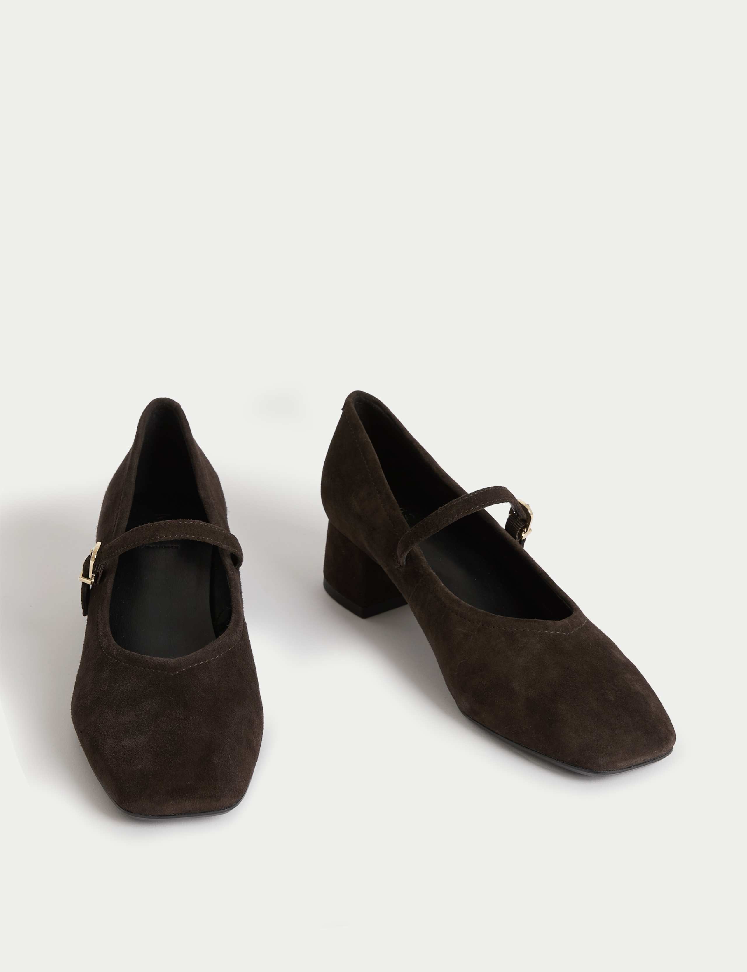 Wide Fit Suede Block Heel Court Shoes 2 of 3