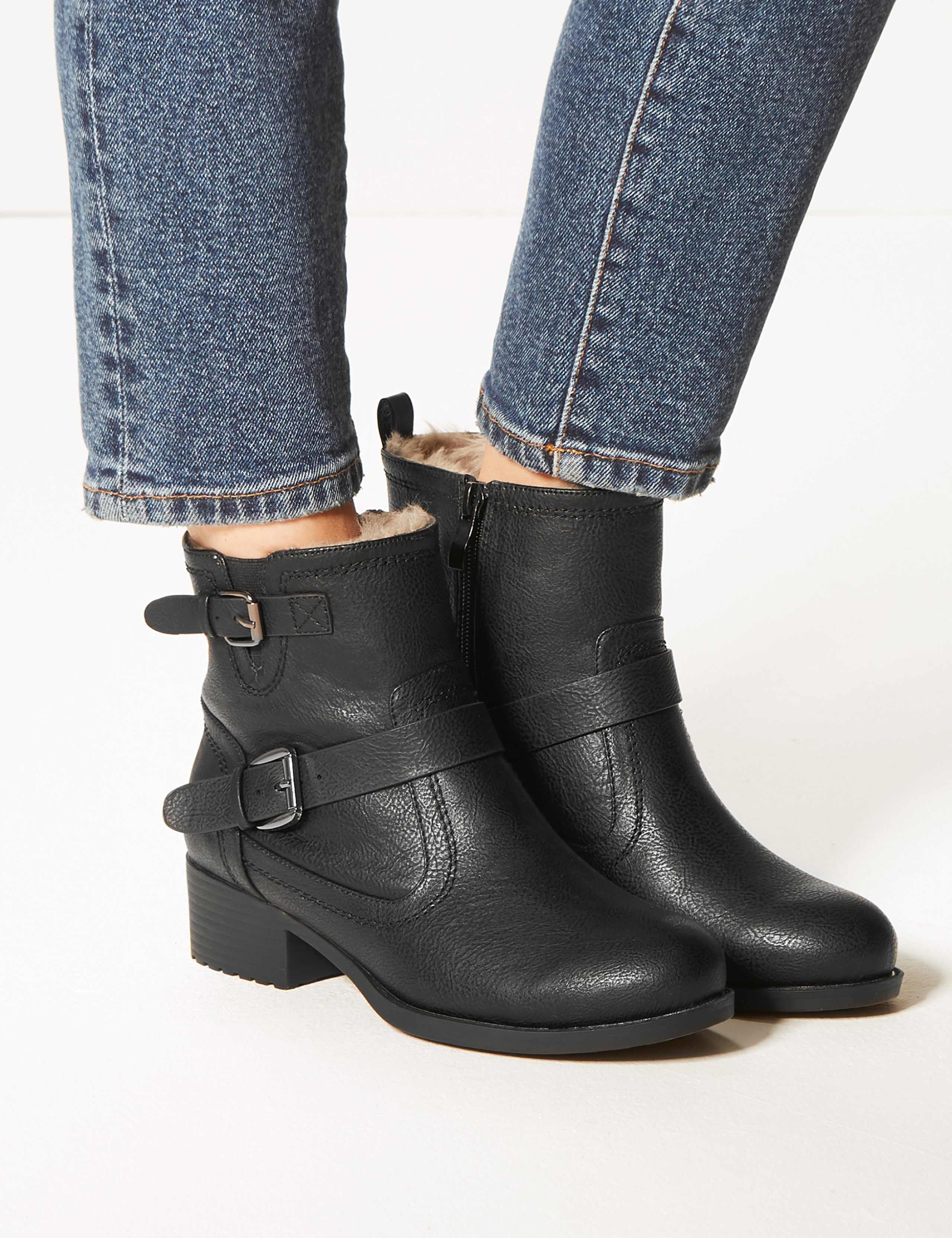 Wide Fit Ankle Boots Marks And Spencer Biker Boots Marks And