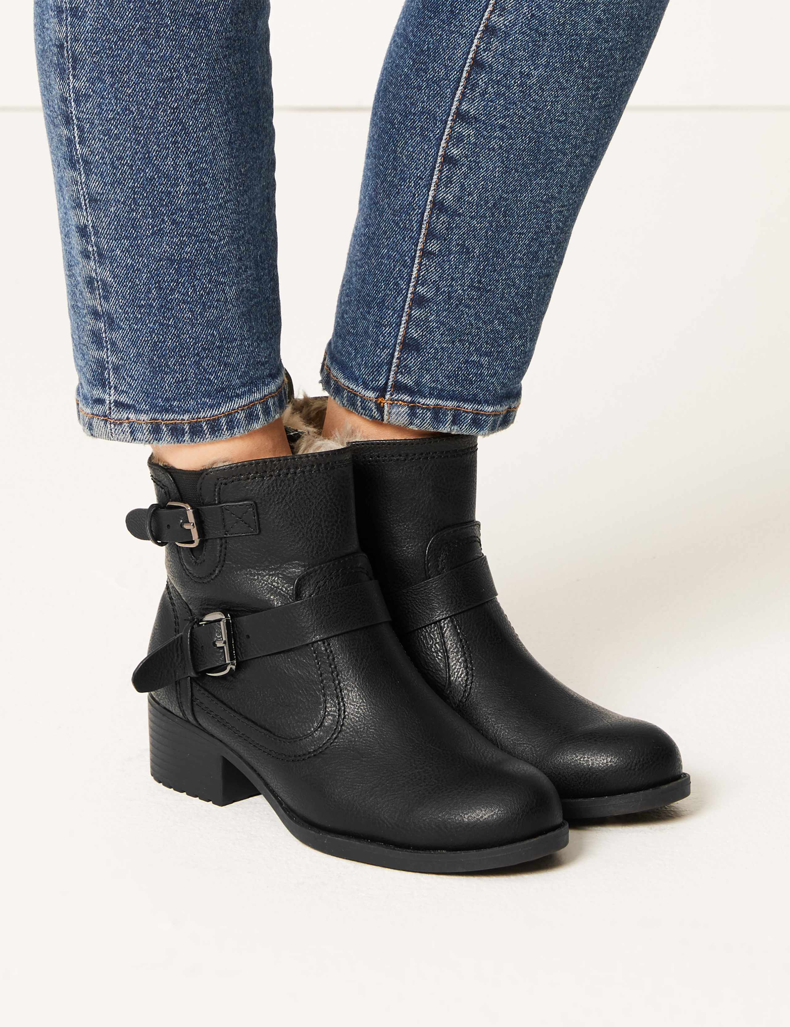 Biker Block Heel Ankle Boots 1 of 6