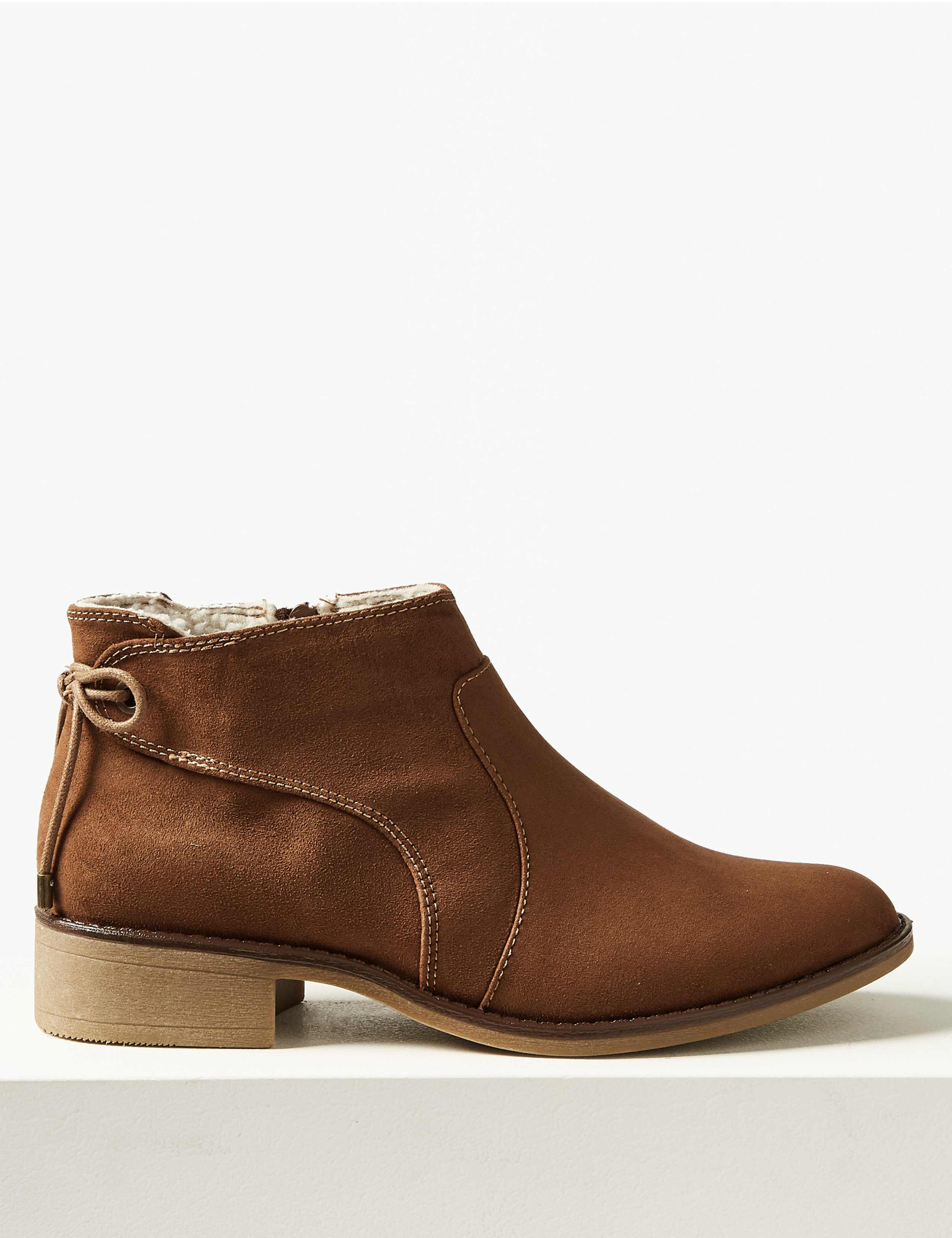 Suede Biker Block Heel Ankle Boots 2 of 6