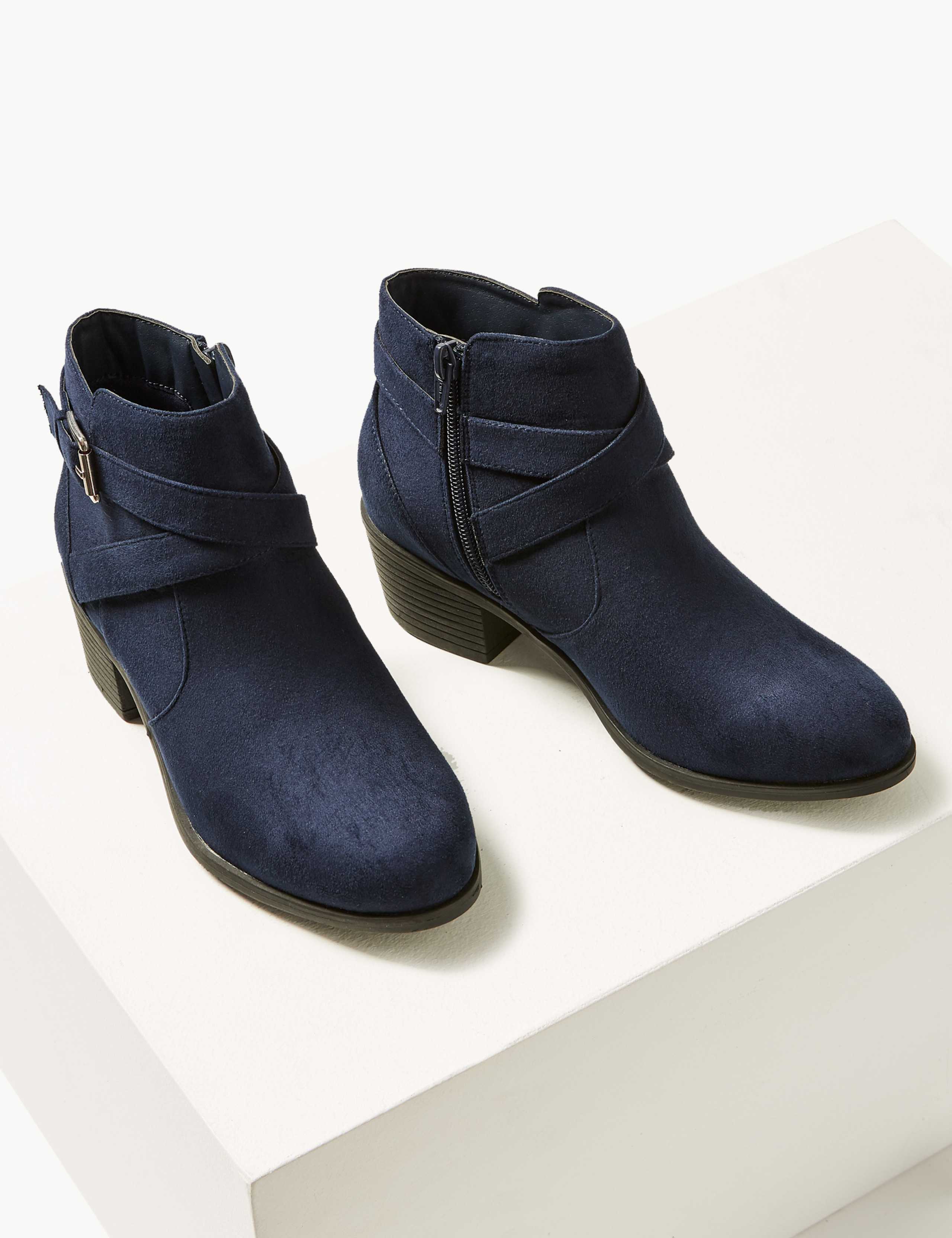 Buckle Block Heel Ankle Boots 3 of 6