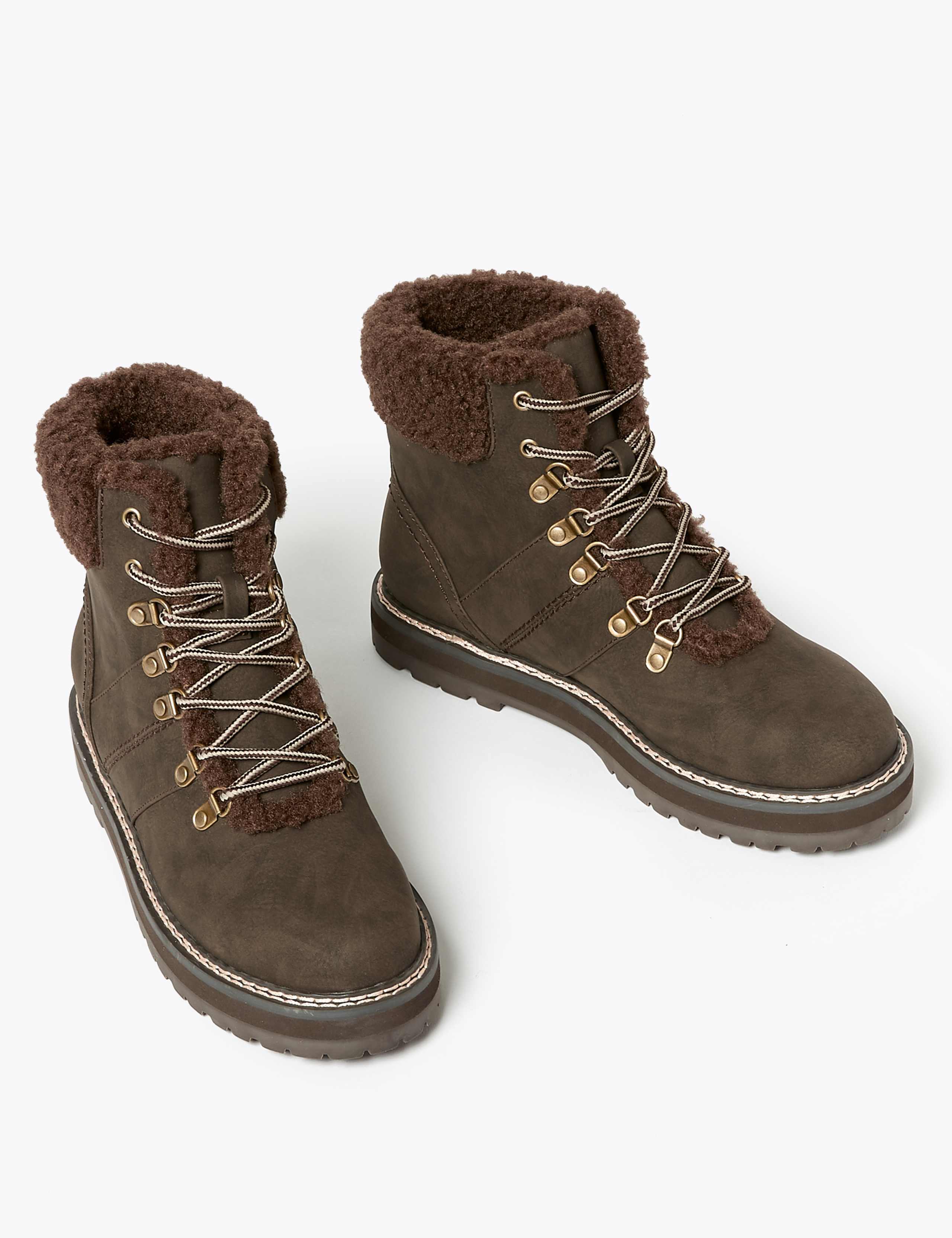 Faux Fur Hiker Ankle Boots 2 of 4