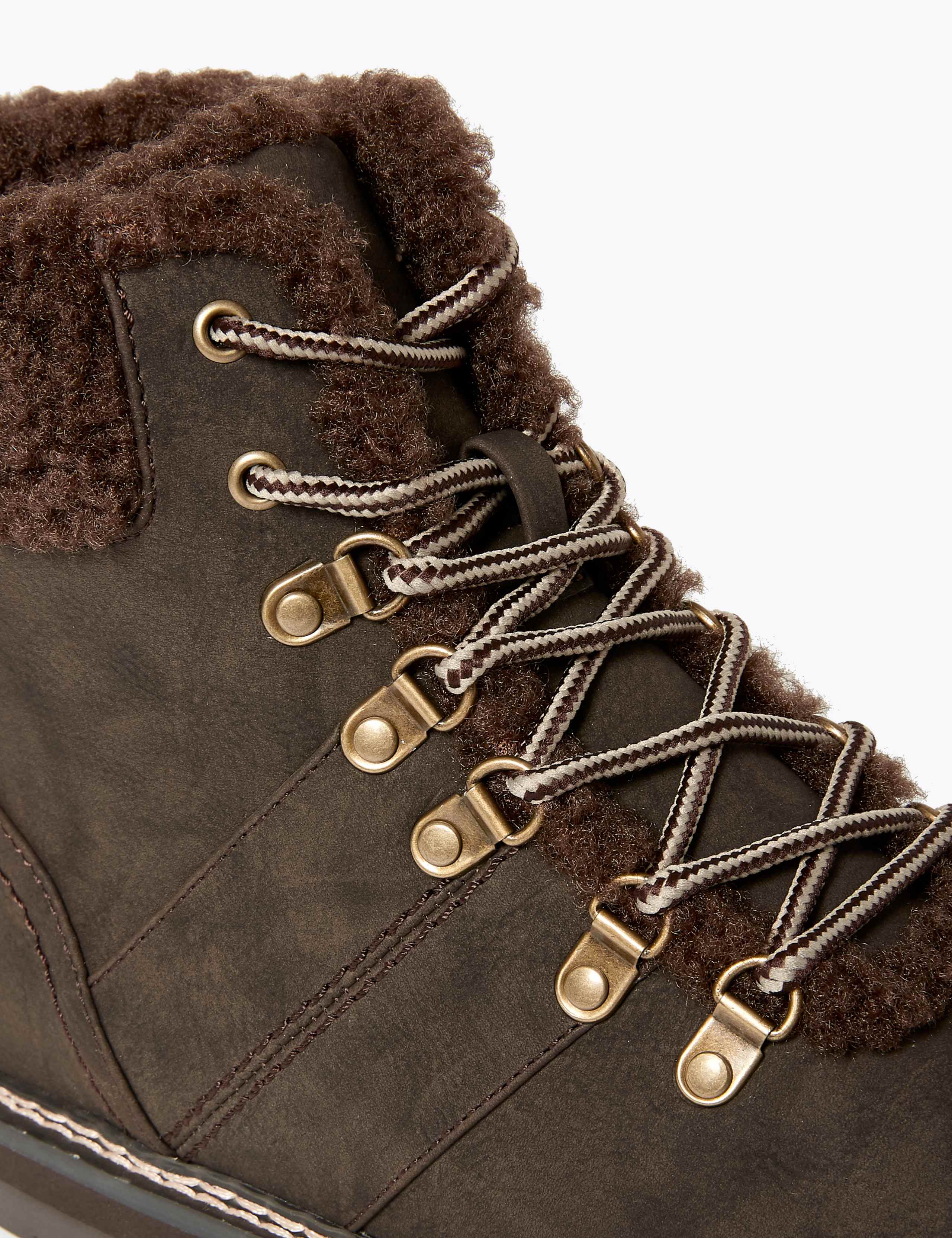 Faux Fur Hiker Ankle Boots 3 of 4