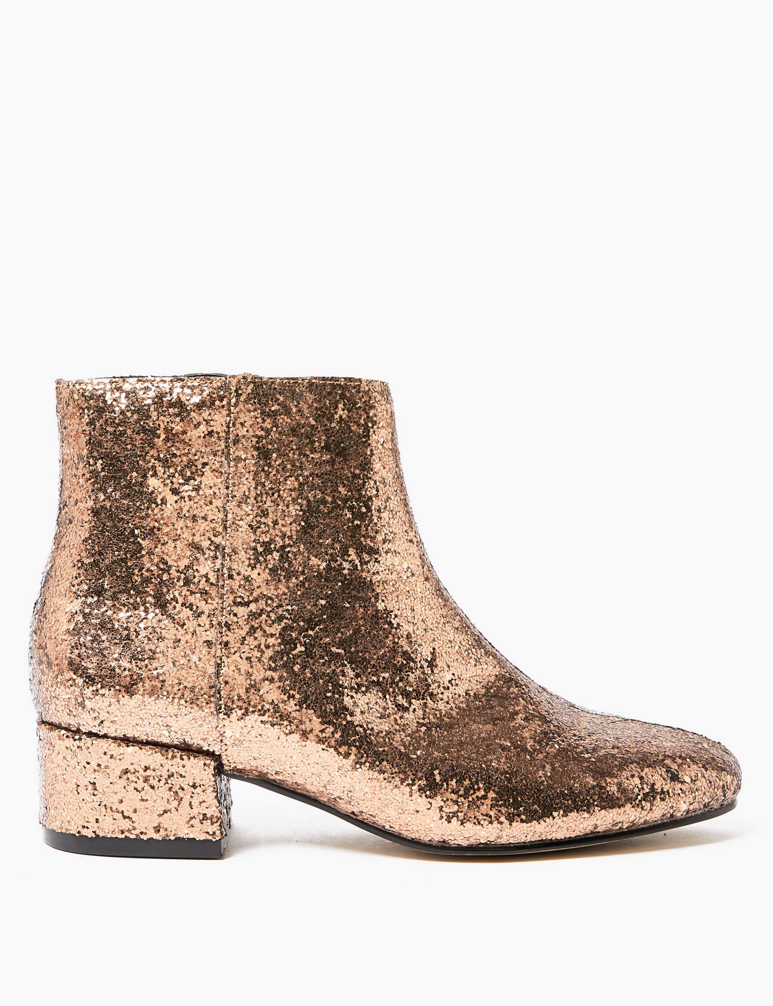 Glitter Low Block Heel Ankle Boots 2 of 5