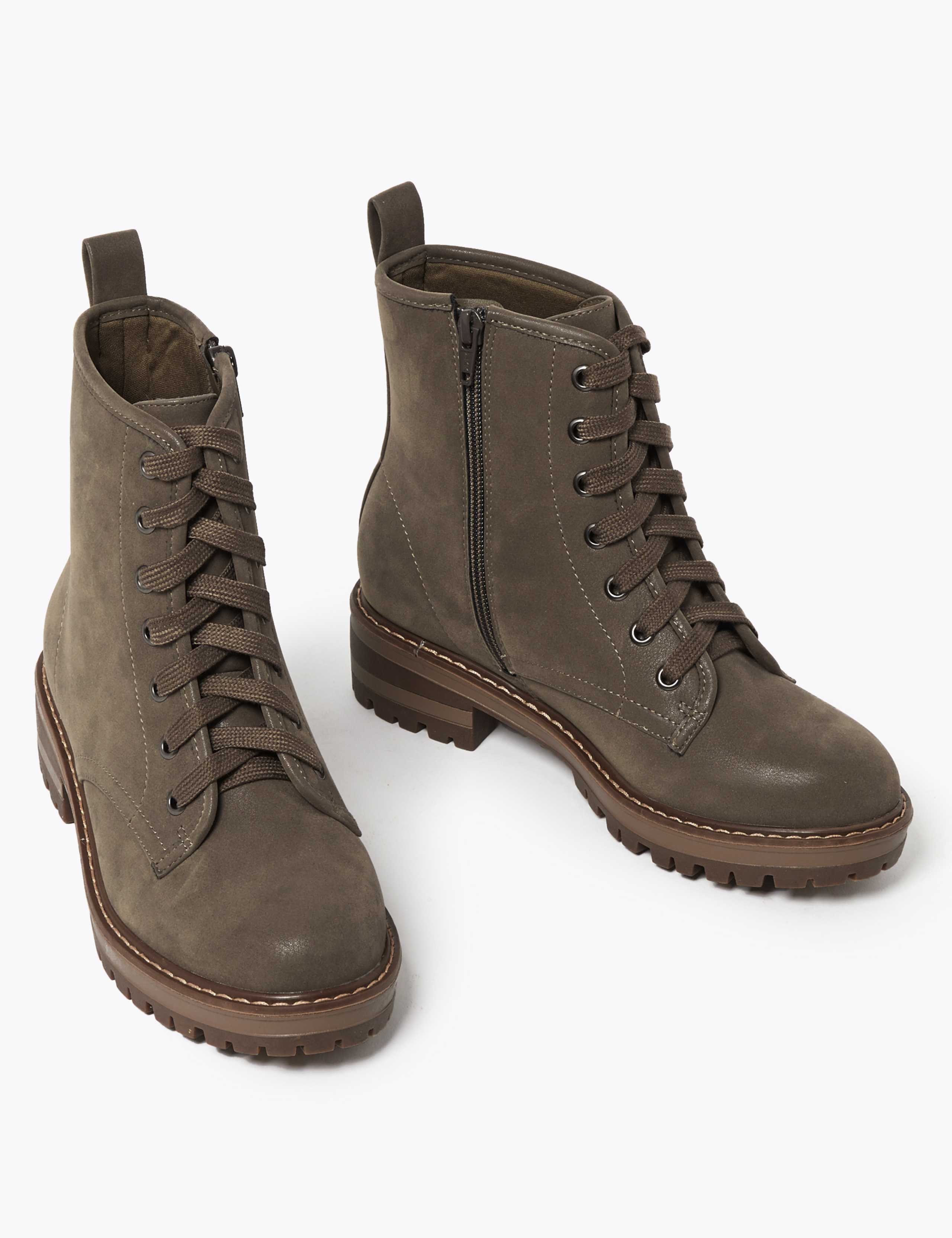 Lace Up Block Heel Ankle Boots 3 of 5