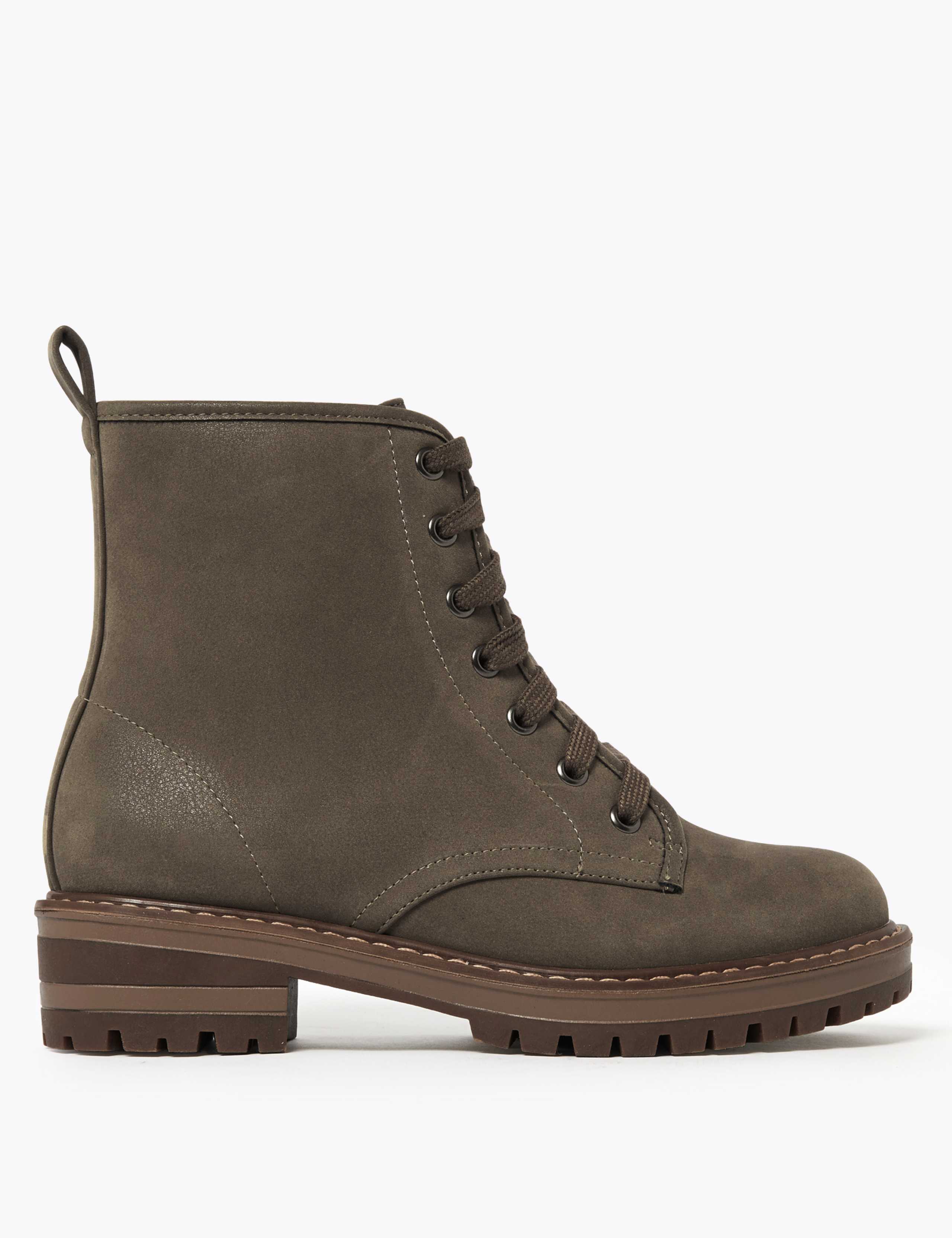 Lace Up Block Heel Ankle Boots 2 of 5