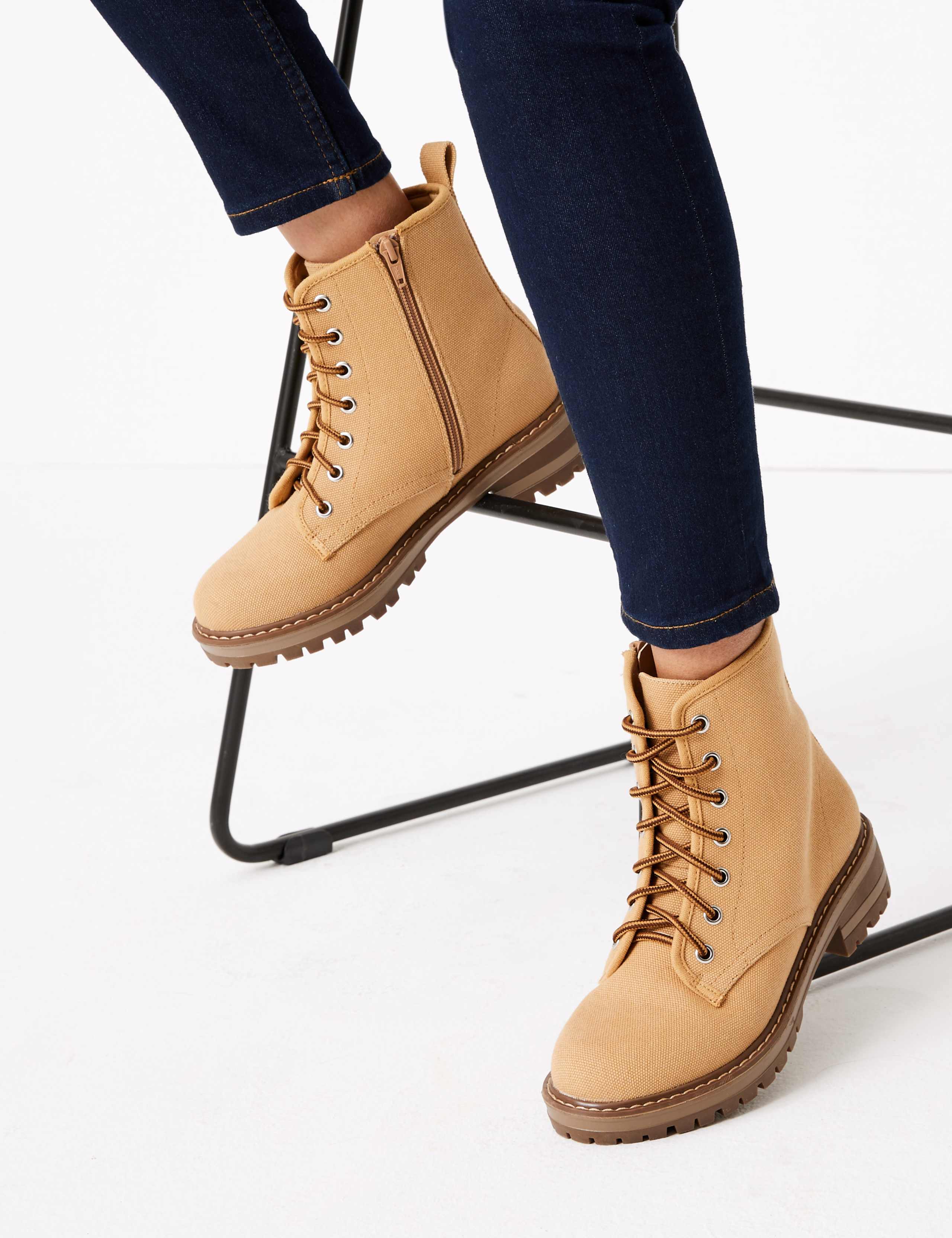 Lace Up Hiker Ankle Boots 1 of 5