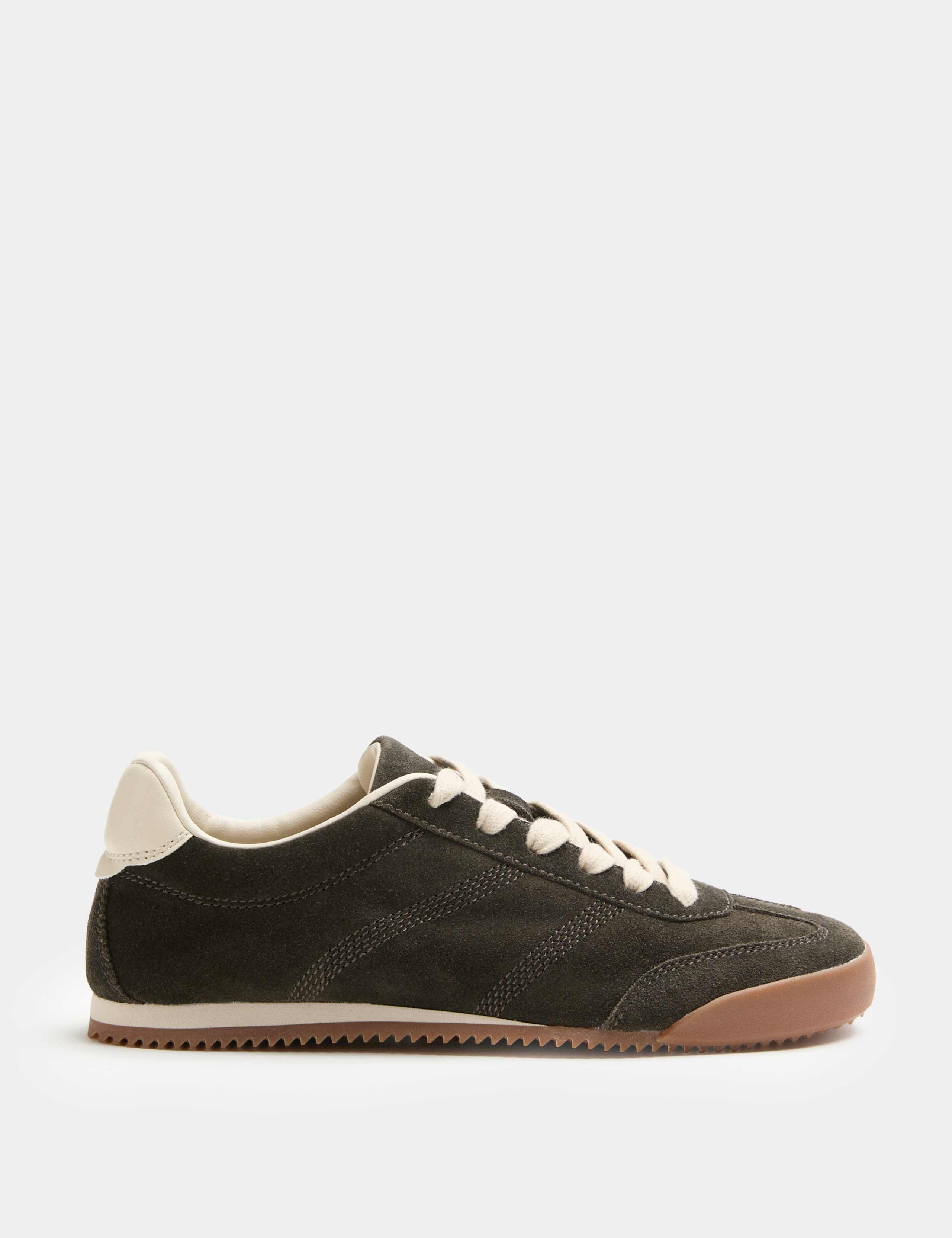 Suede Slim Lace Up Trainers 2 of 3