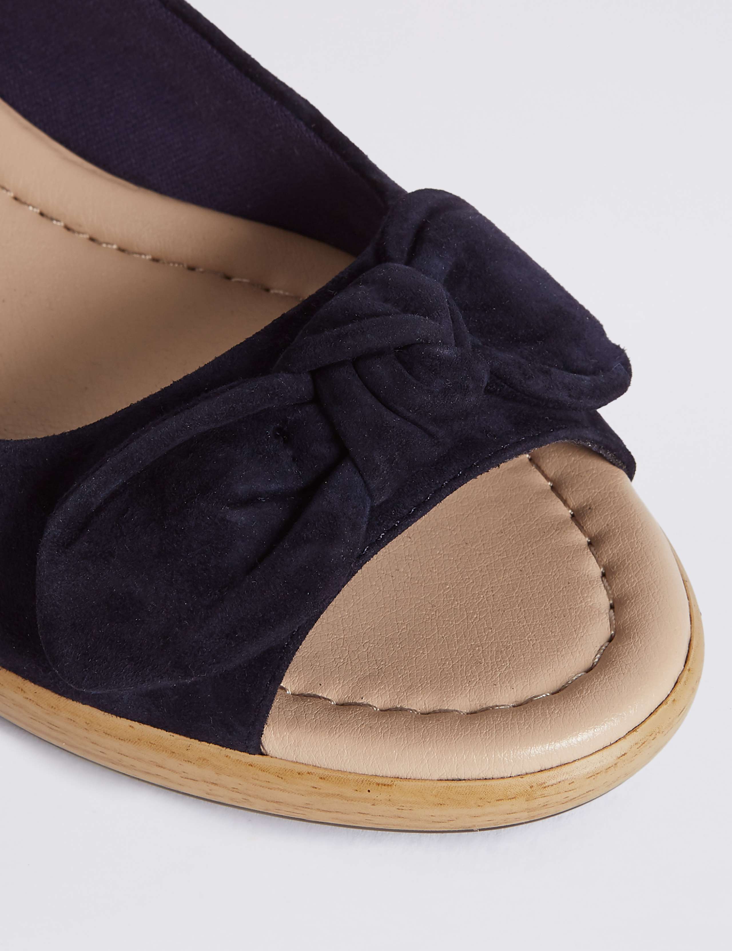 Suede Wedge Bow Sandals 6 of 6