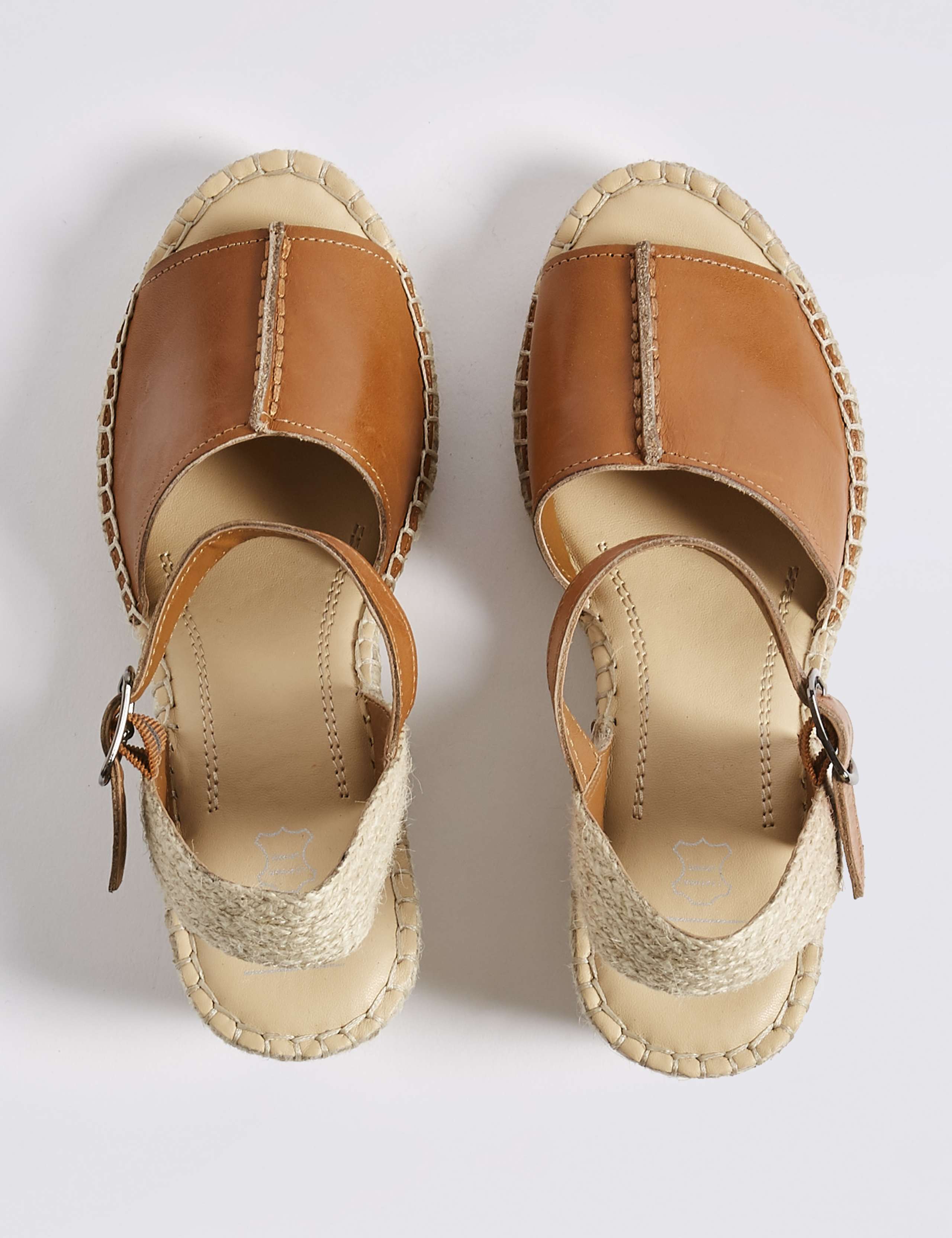 Leather Wedge Heel Espadrilles 4 of 6