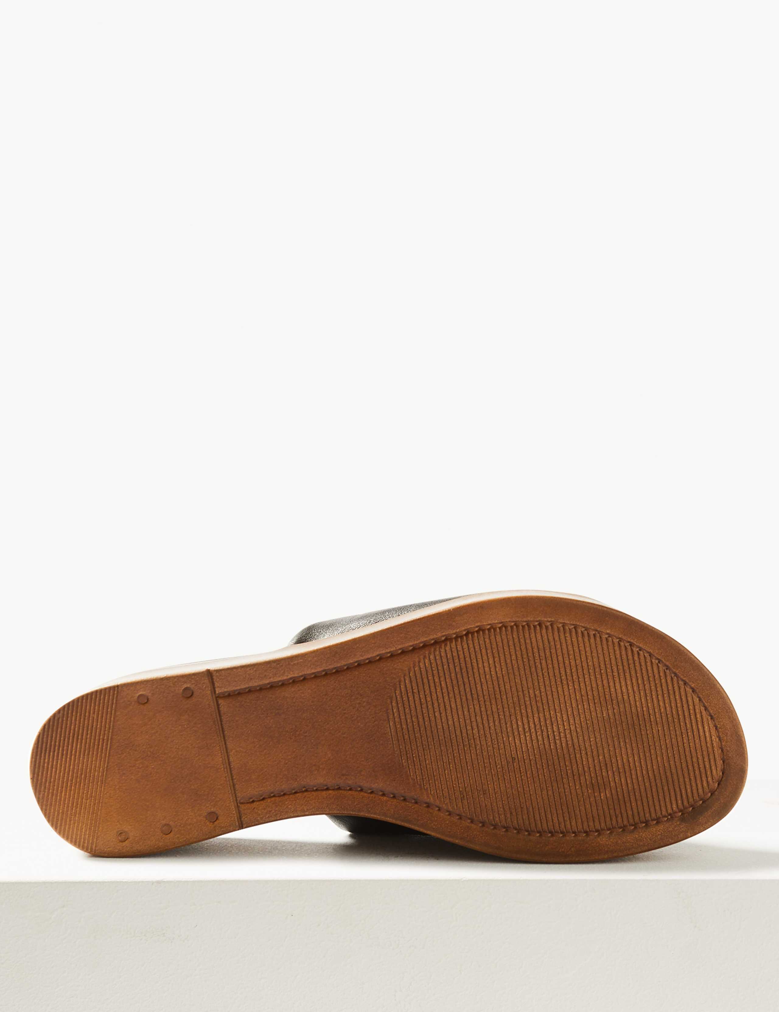Leather Flatform Heel Mules 5 of 5