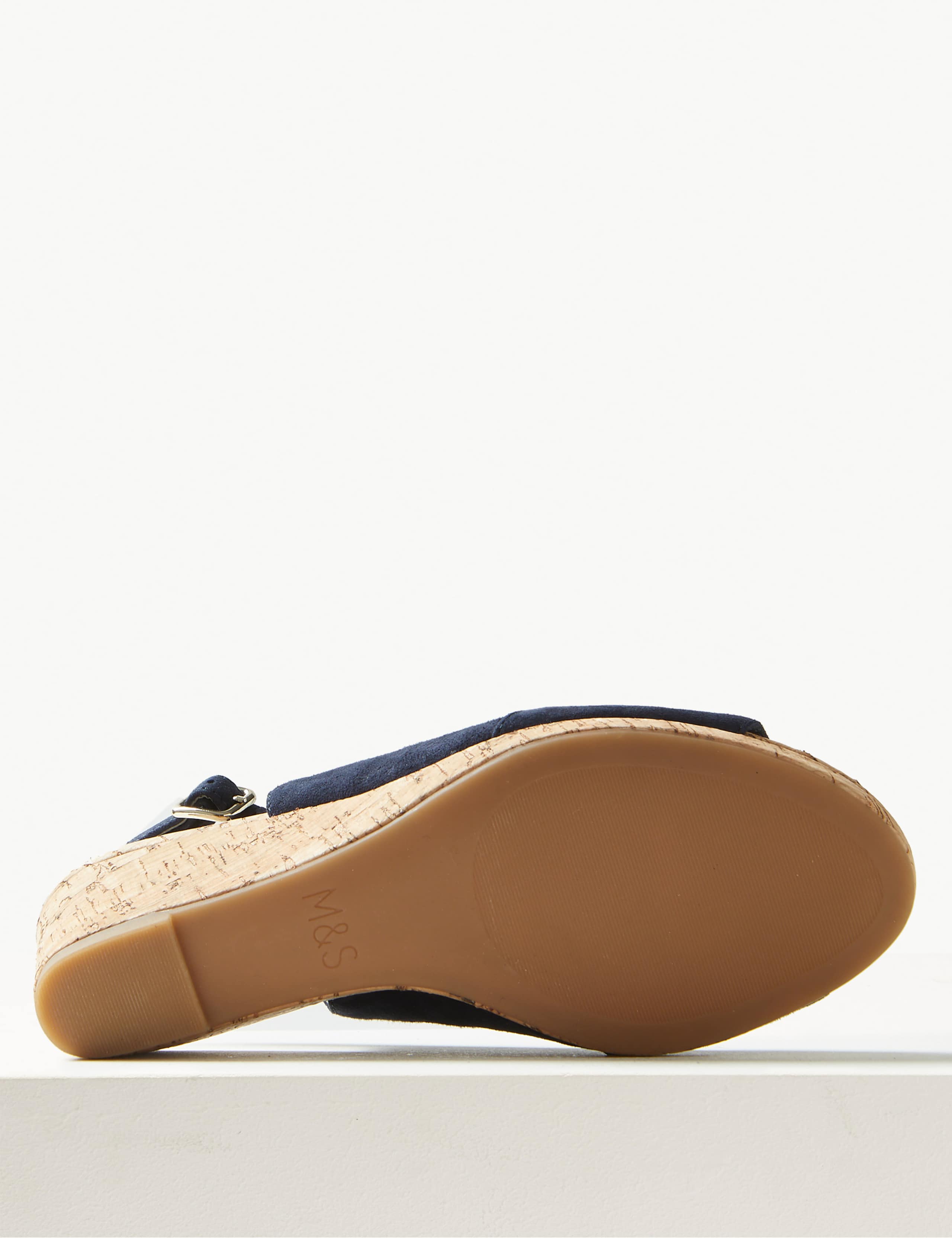 Suede Wedge Open Toe Sandals 5 of 5