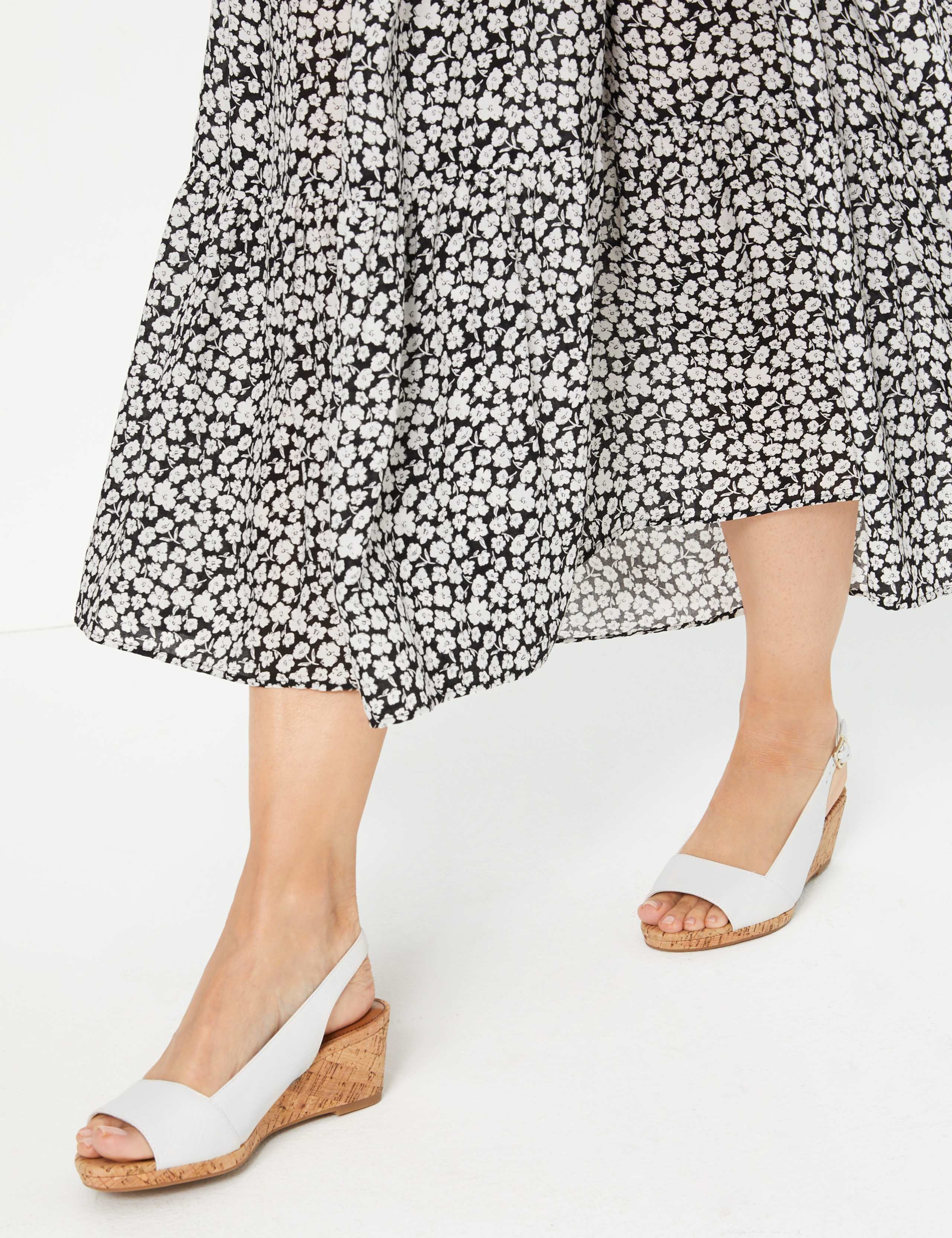 Leather Open Toe Slingback Sandals 1 of 5