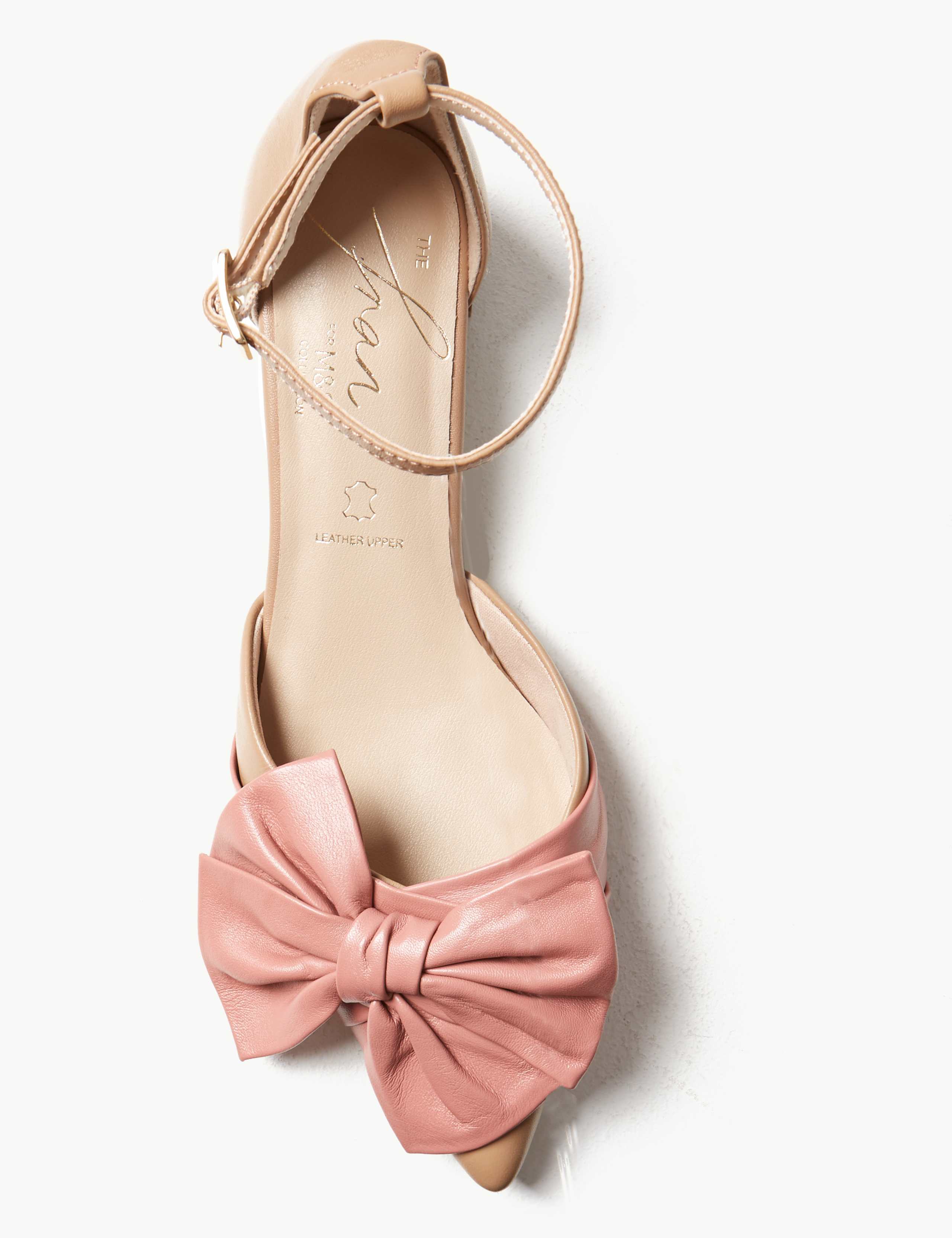 Pink Marks And Spencers Shoes The Fran Bow Court Shoes M&S