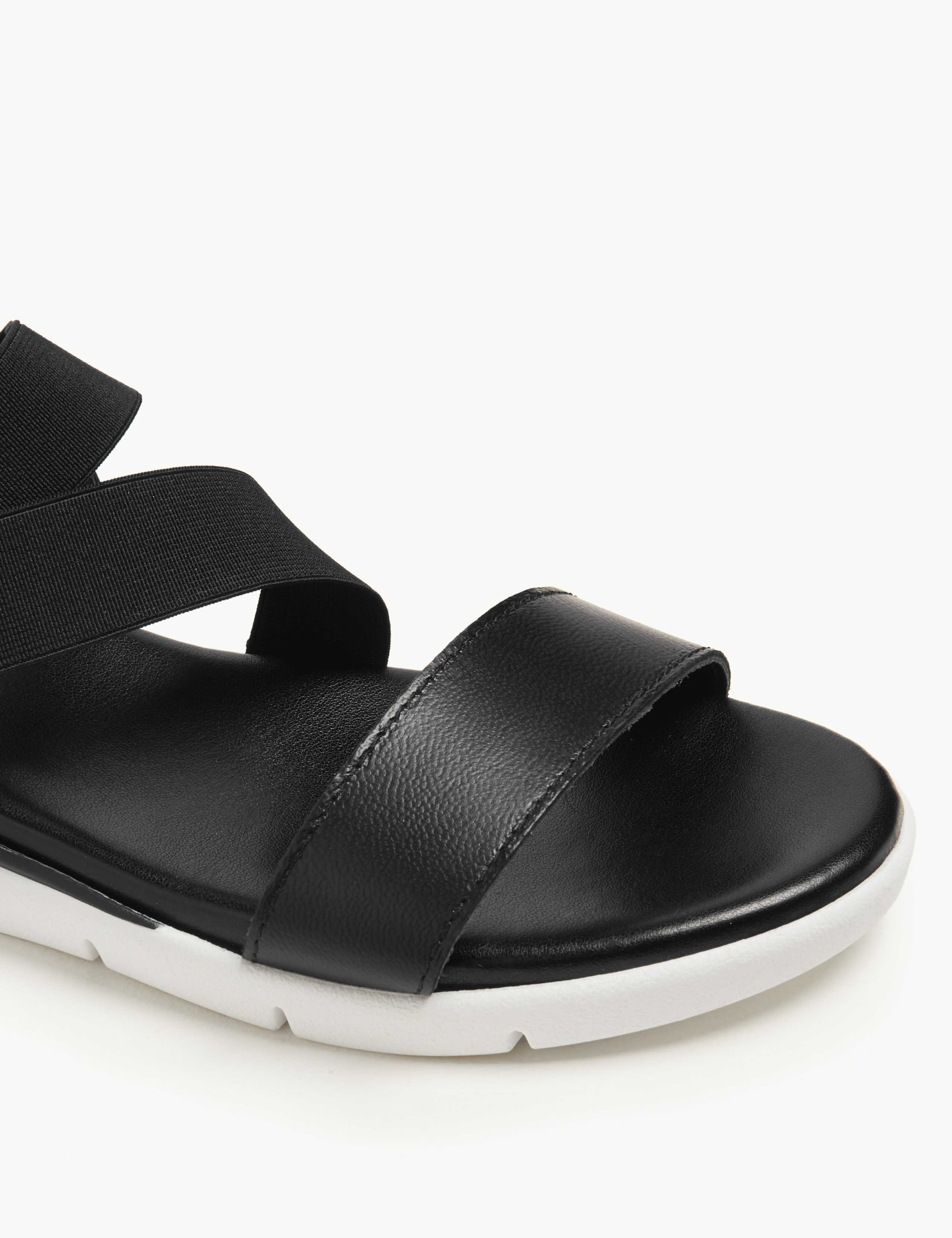 Leather Asymmetric Elastic Sandals 3 of 4