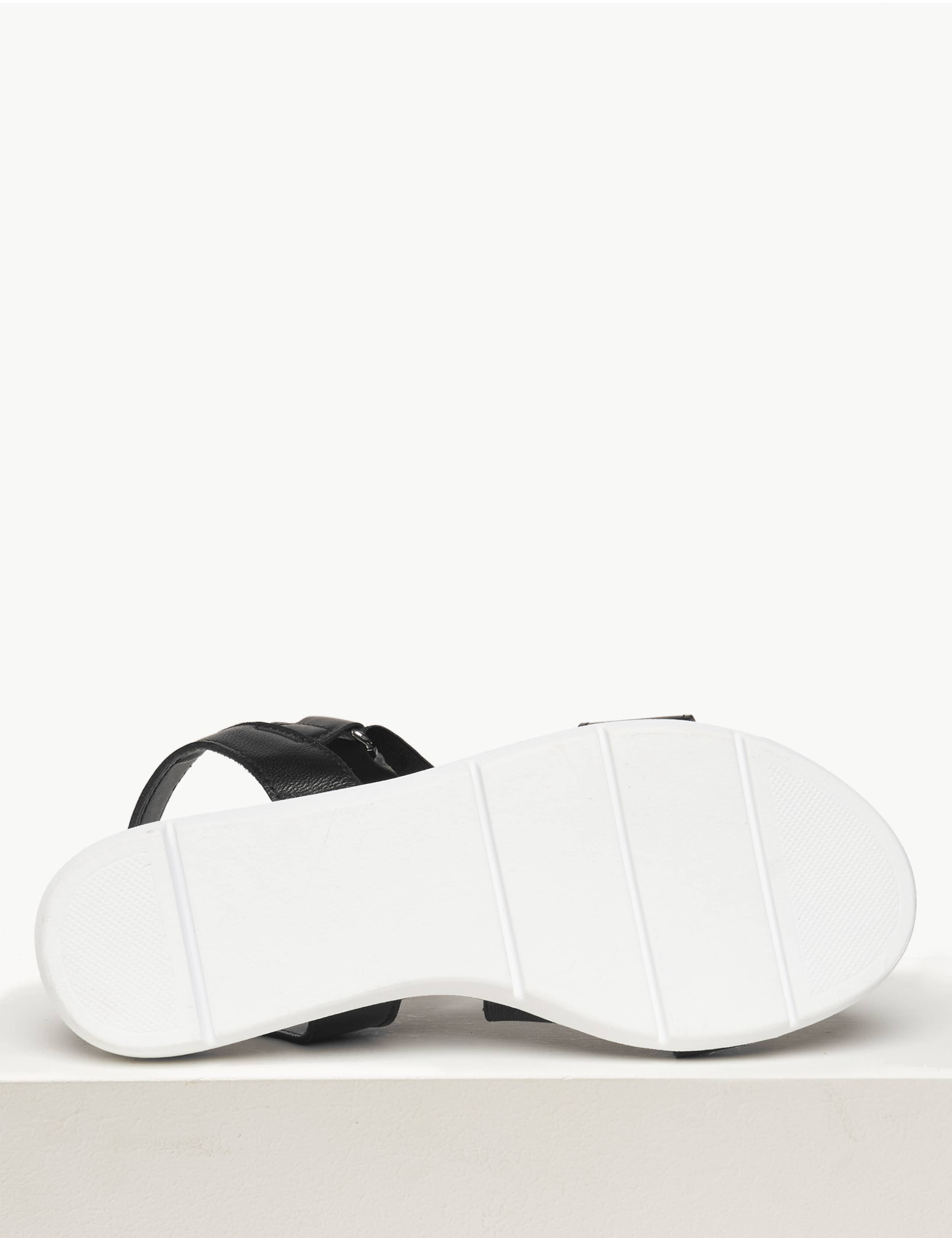 Leather Asymmetric Elastic Sandals 4 of 4