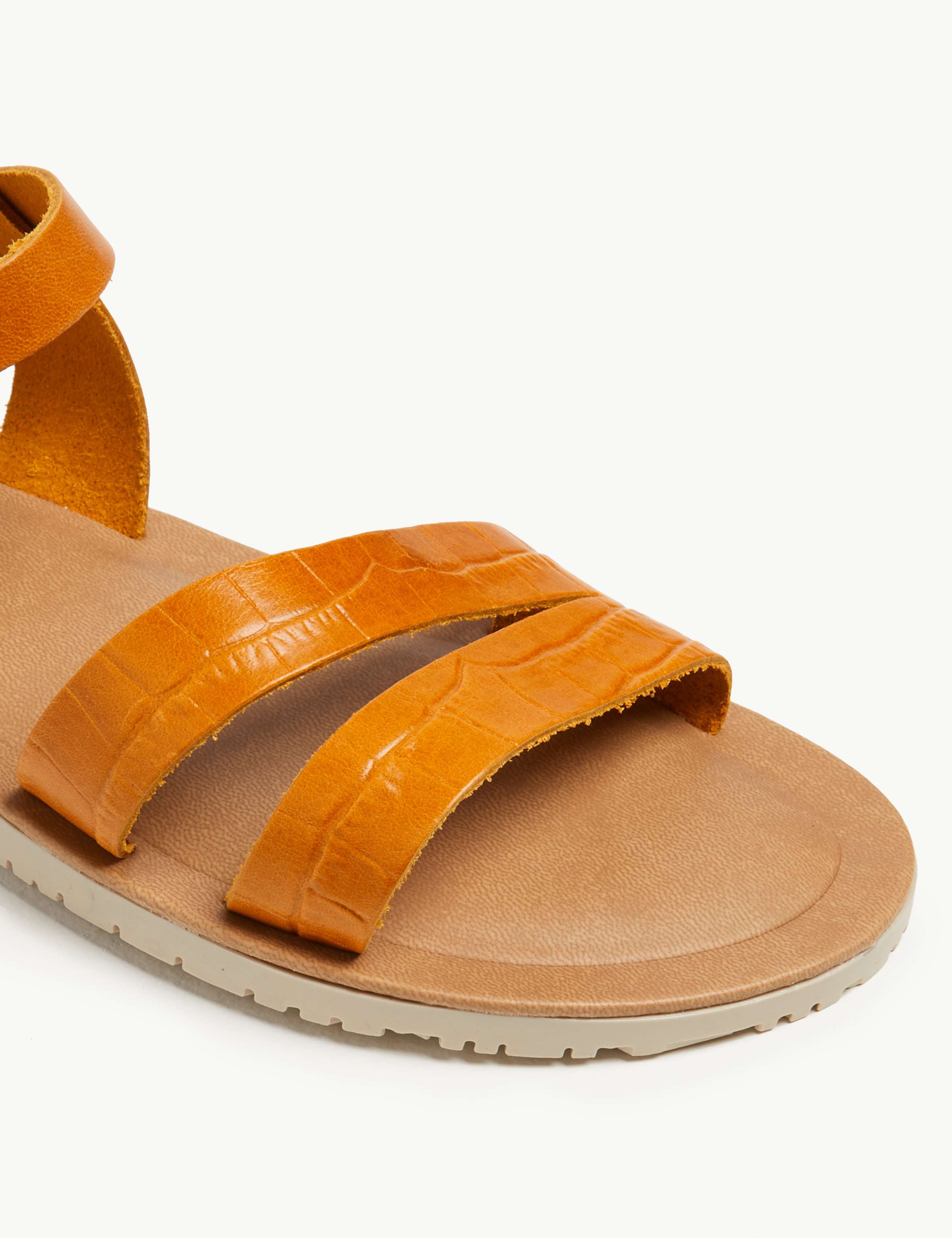 Leather Asymmetric Two Band Sandals 3 of 4
