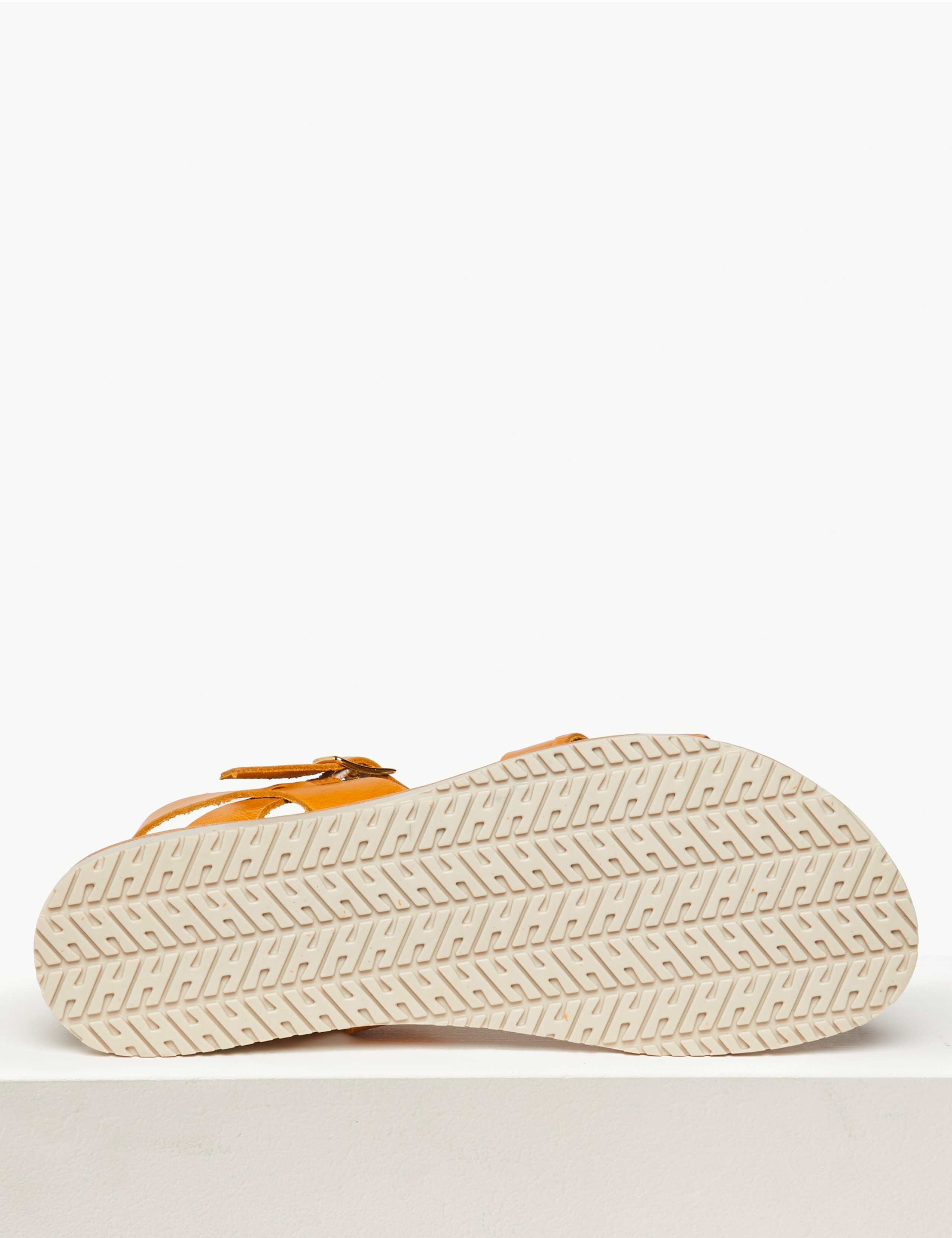 Leather Asymmetric Two Band Sandals 4 of 4