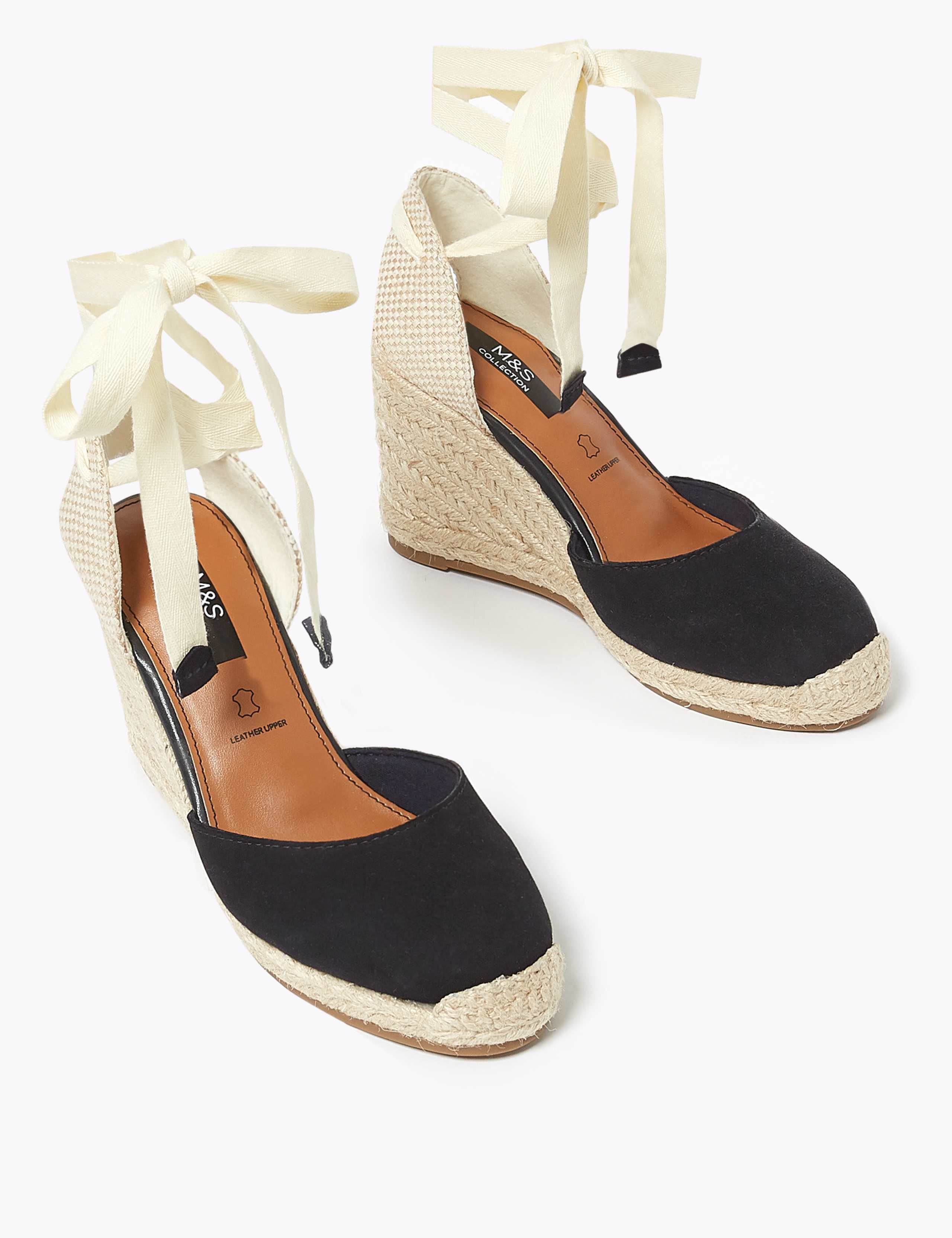 Suede Ankle Tie Wedge Espadrilles 3 of 5