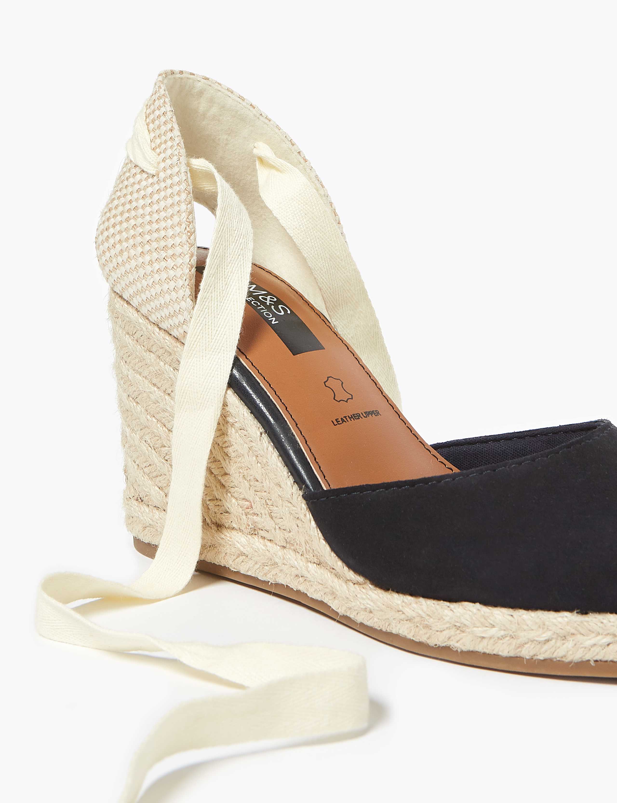 Suede Ankle Tie Wedge Espadrilles 4 of 5