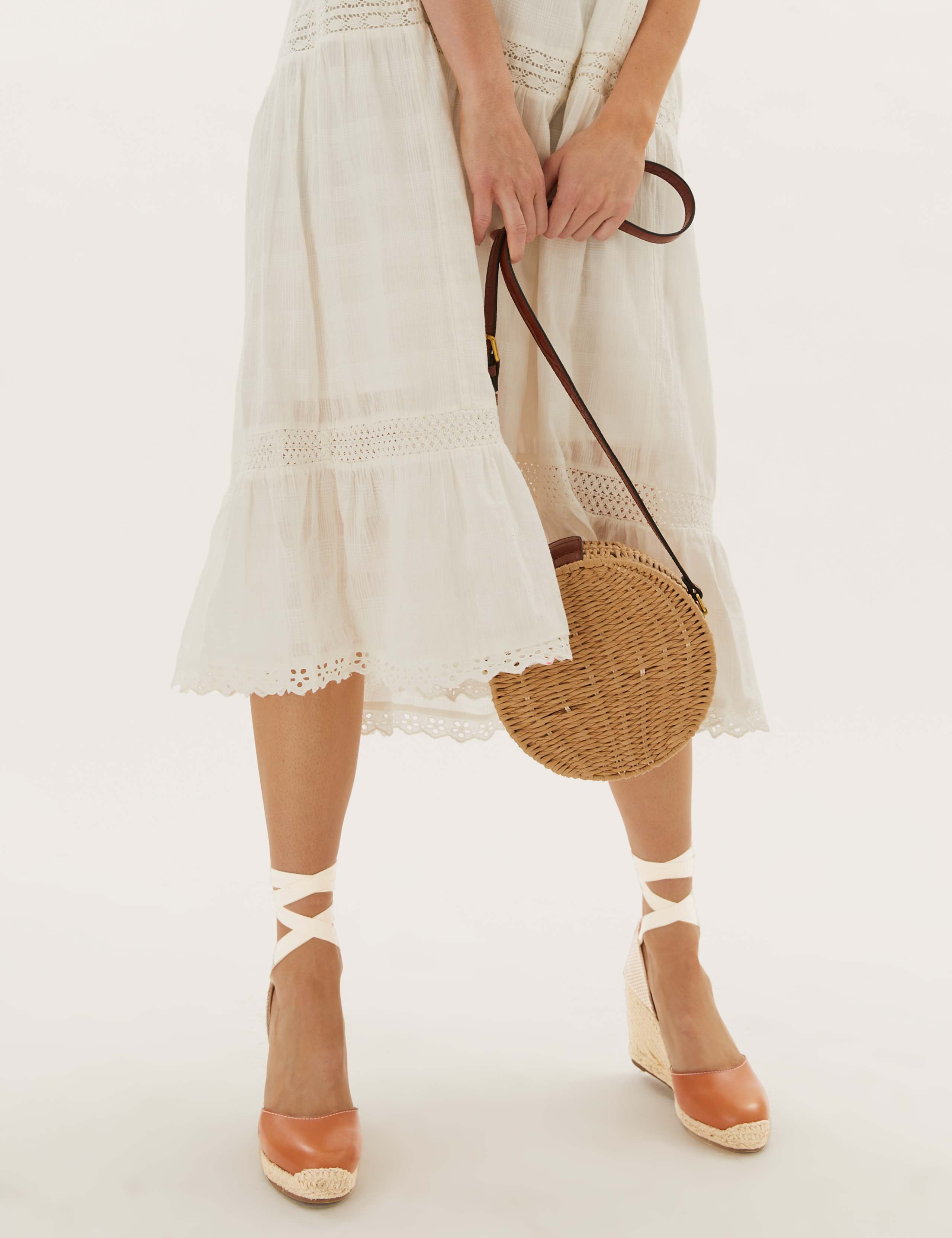 Leather Ankle Strap Wedge Espadrilles 1 of 5
