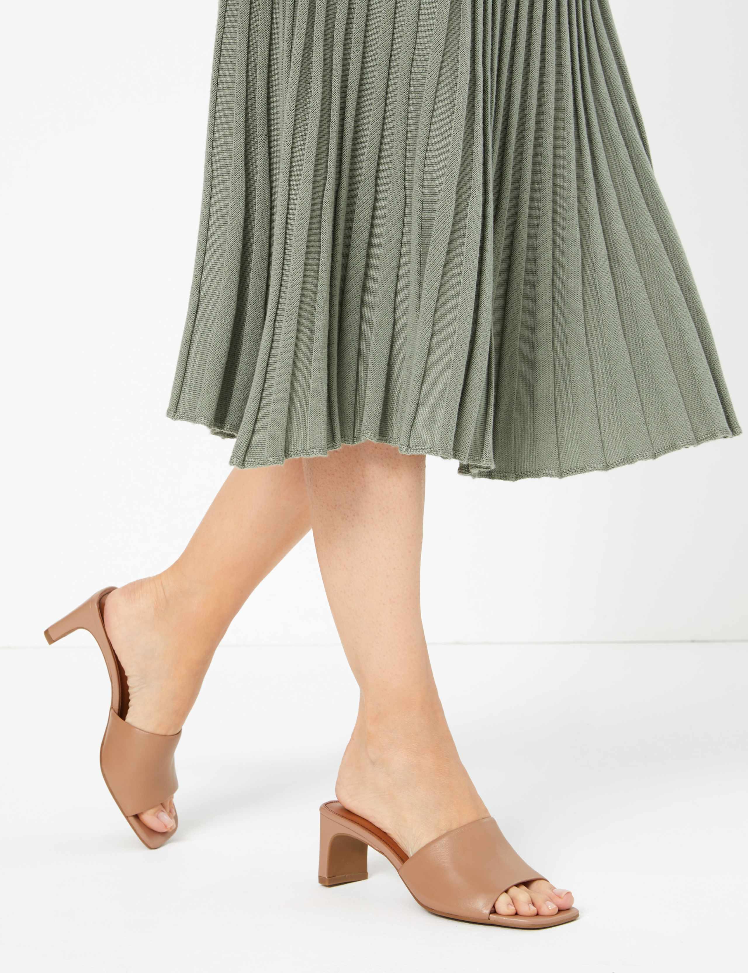 Leather Open Toe Mules 1 of 5