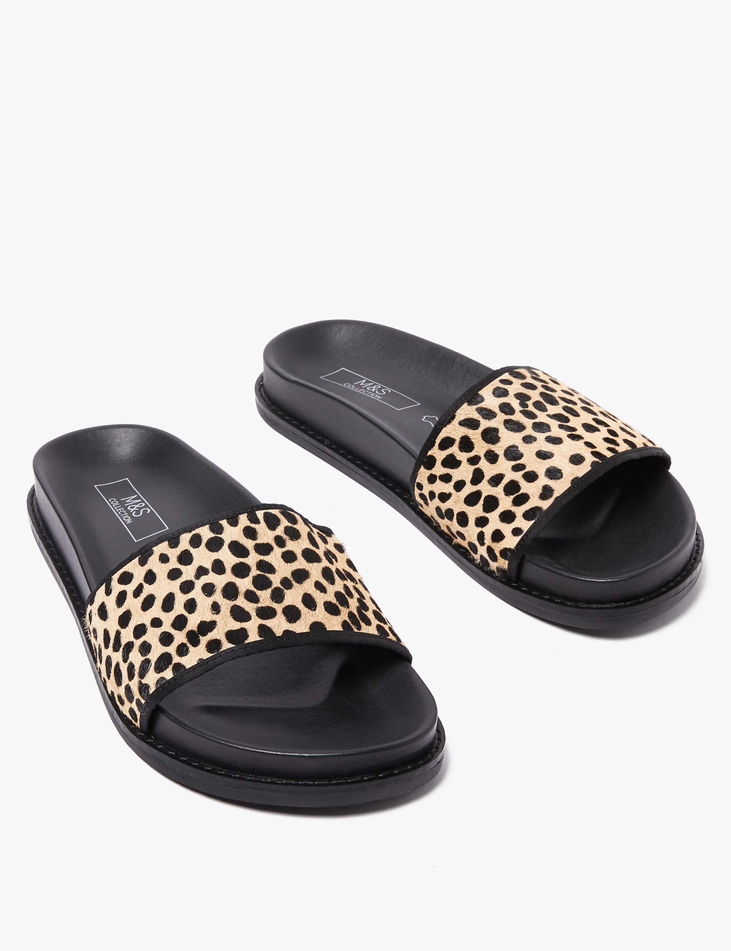 Suede Leopard Print Sliders 2 of 4