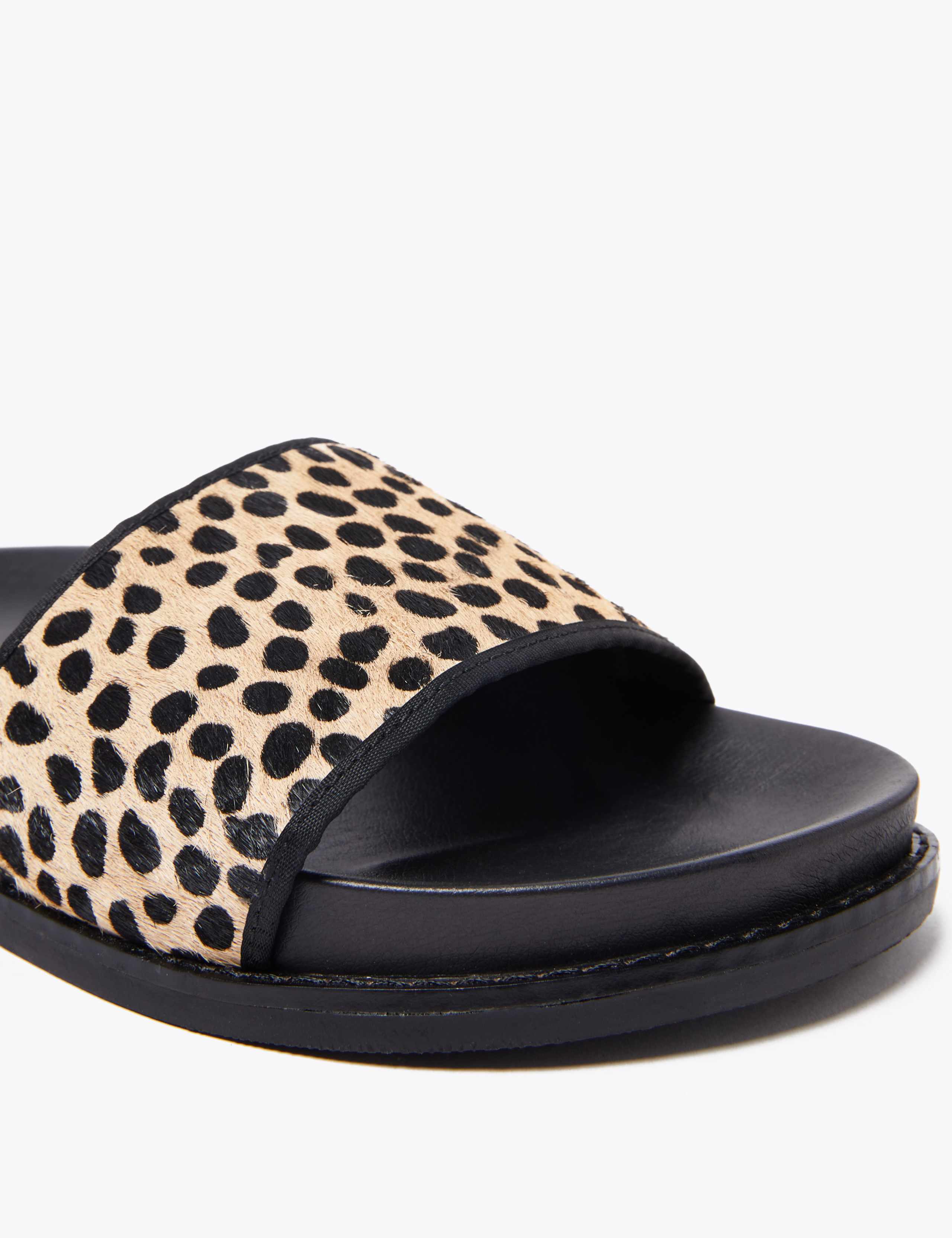 Suede Leopard Print Sliders 3 of 4