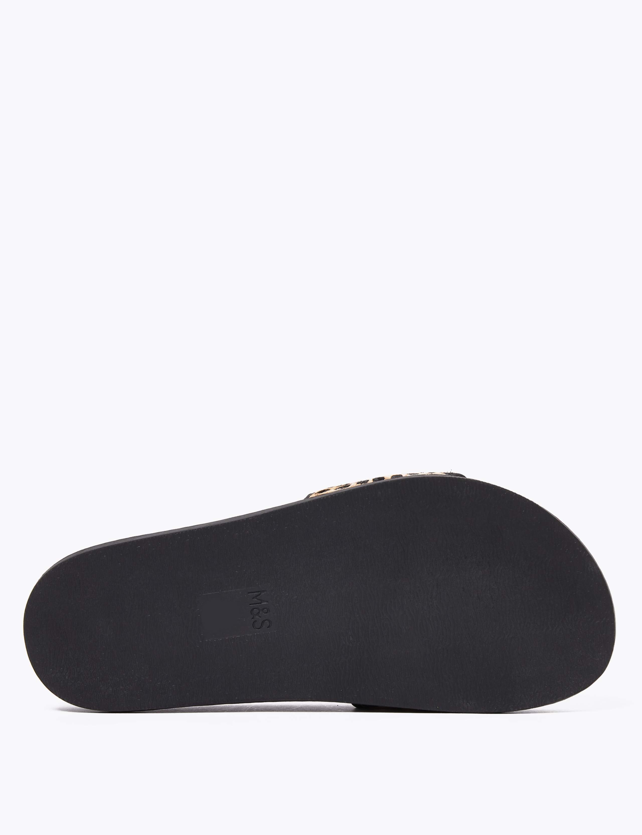 Suede Leopard Print Sliders 4 of 4