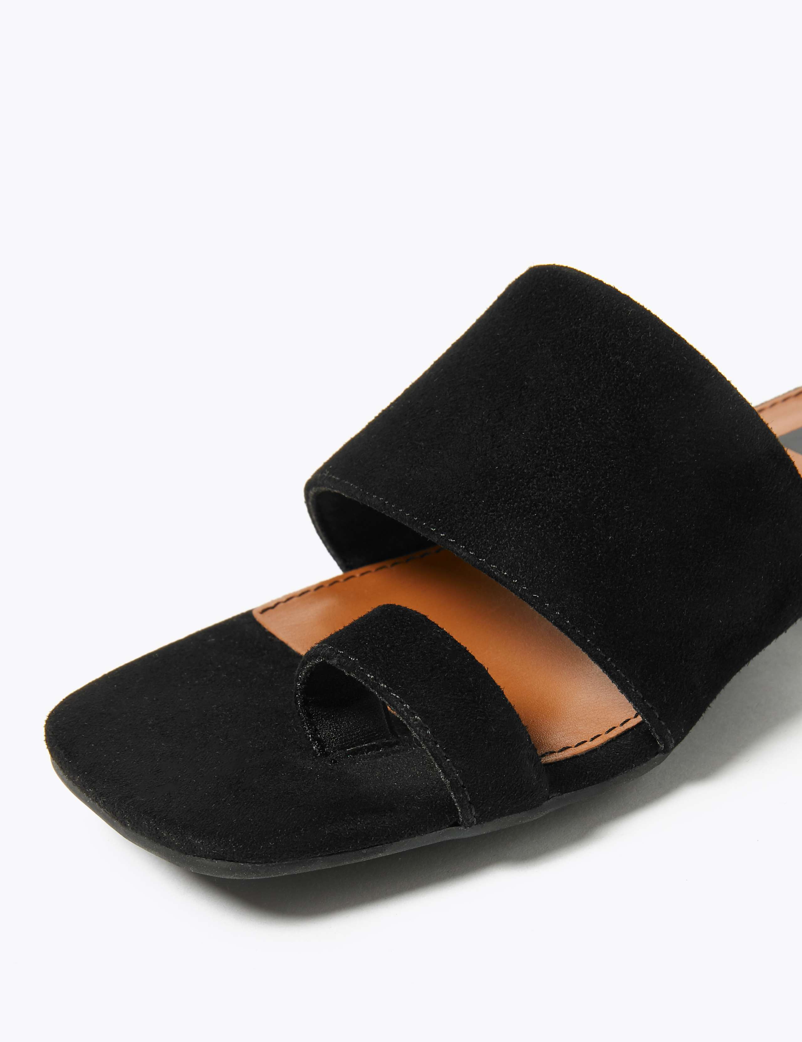 Suede Flat Toe Loop Mules 3 of 4