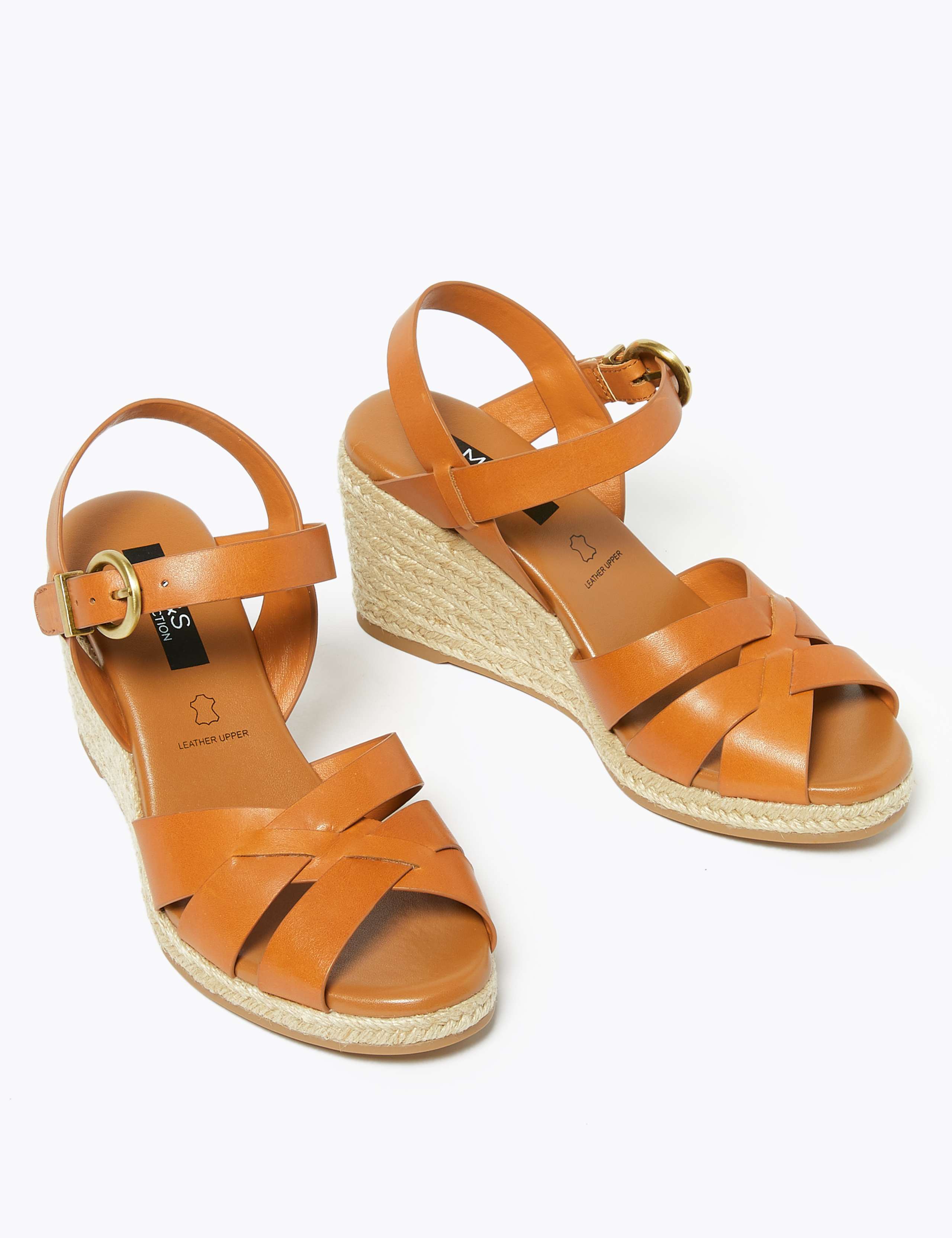 Leather Ankle Strap Wedge Espadrilles 2 of 4