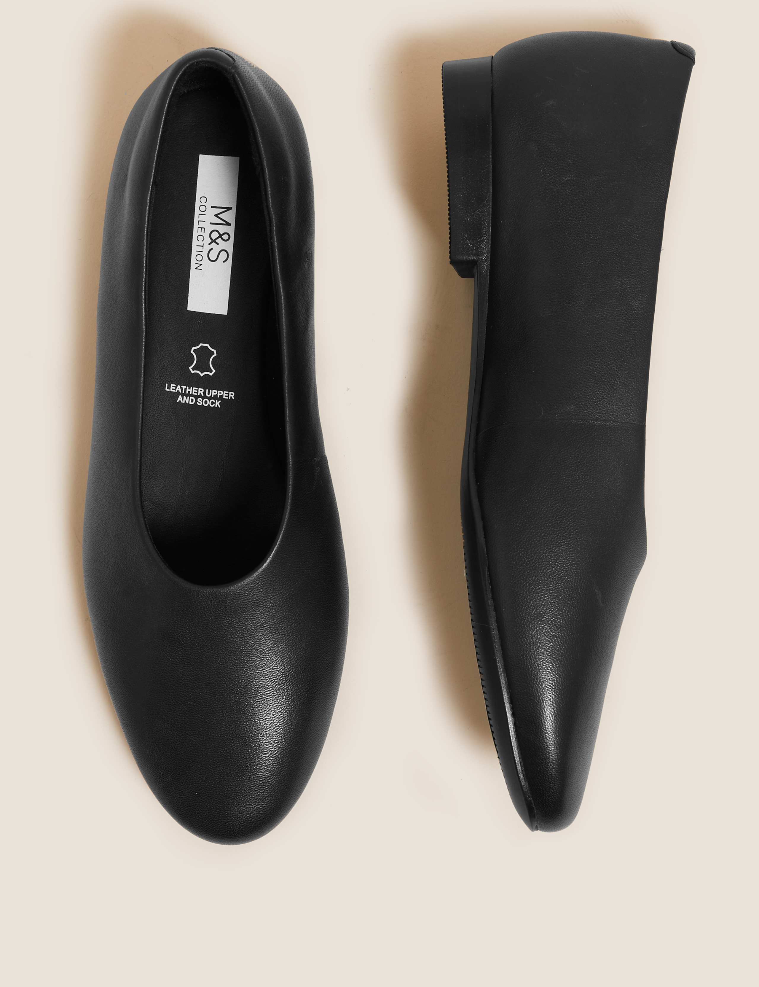 Leather Slip On Flat Ballet Pumps 3 of 6