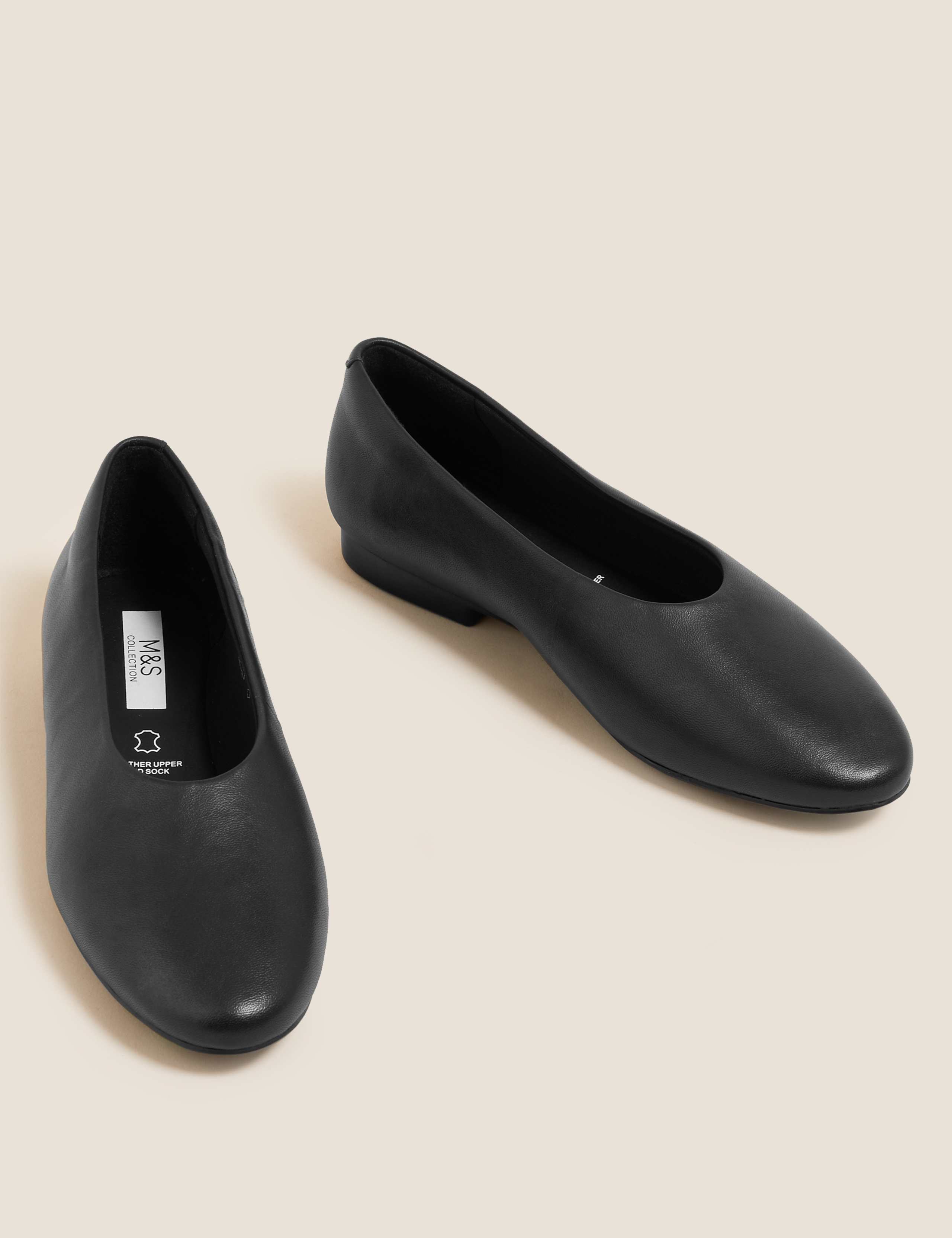Leather Slip On Flat Ballet Pumps 2 of 6
