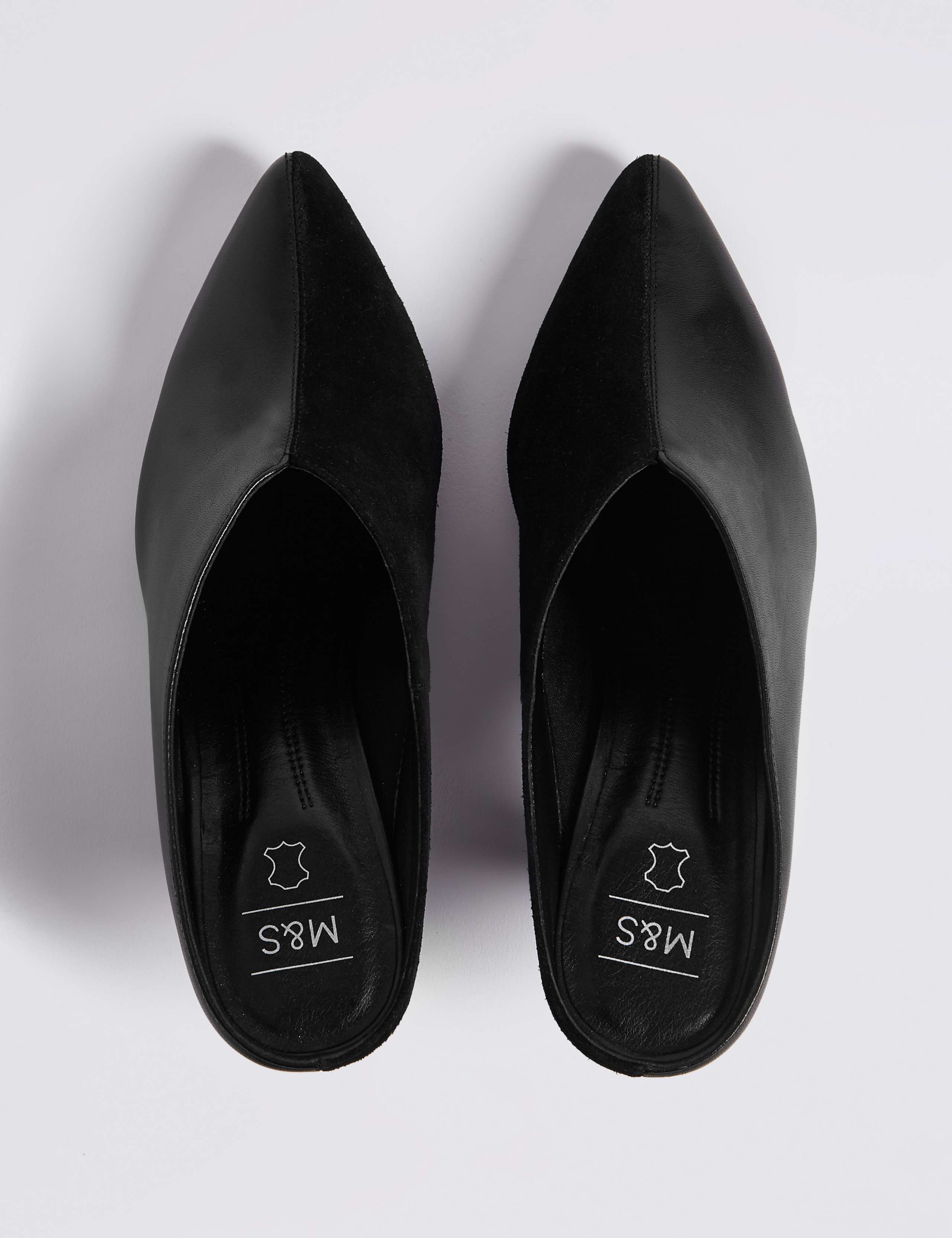 Leather Cone Heel Mule Shoes 3 of 5